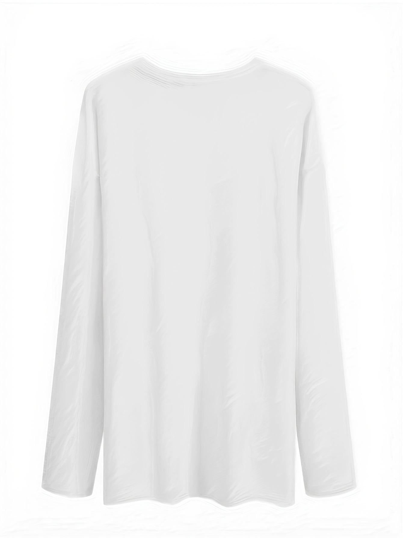 pacote com camisetas brancas de comprida versão - Temu Portugal, image size:800x1066