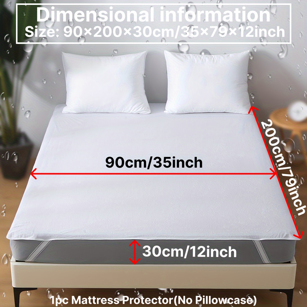 1pc Terry Cloth Mattress Cover, Comfortable, Soft And Breathable Mattress Protector, Noise-free, Suitable For Apartments, Bedrooms, School Dormitories, And Guest Rooms (no Pillowcase)