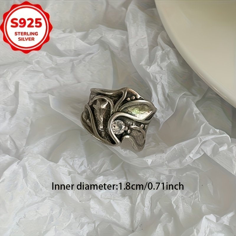 925 Hypoallergenic Retro Distressed Punk Style Open Ring