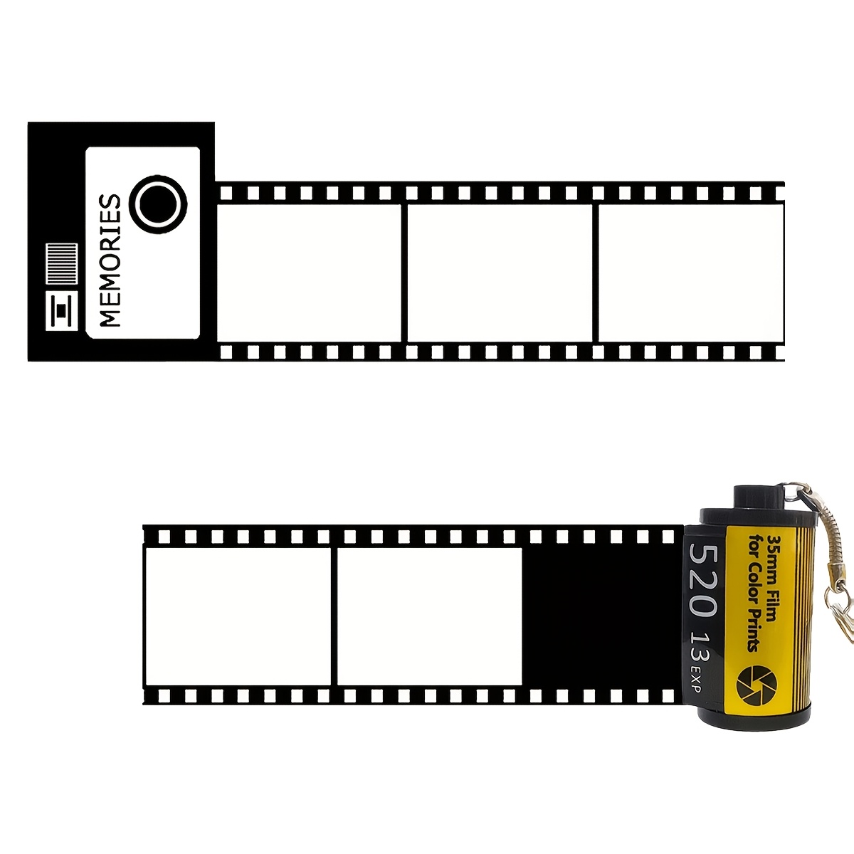 TEMU Portachiavi Personalizzato - Portachiavi Pellicola per Macchina Fotografica - Personalizzabile con 5/8/10 Foto