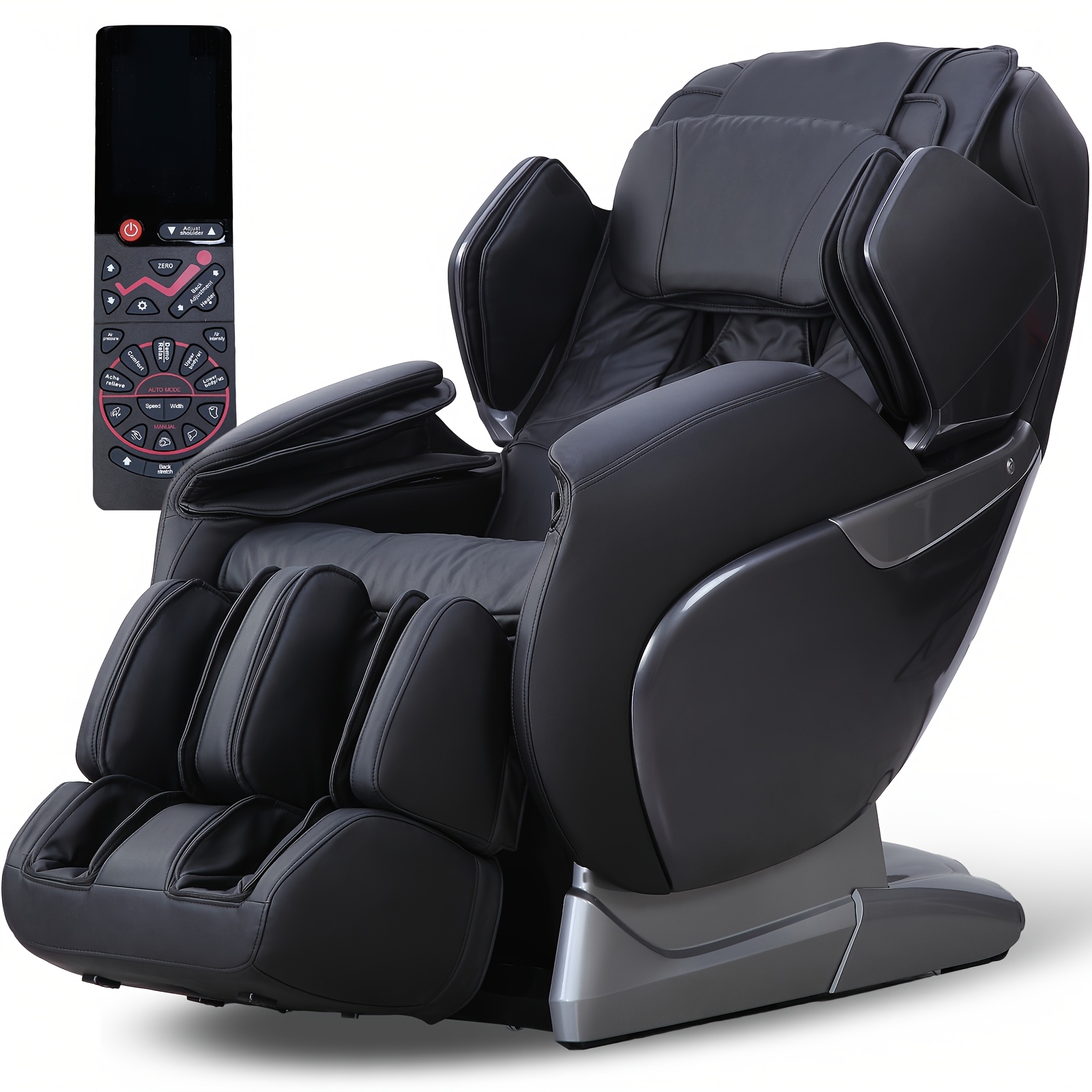 full body massage chair, zero gravity mode, leather electric