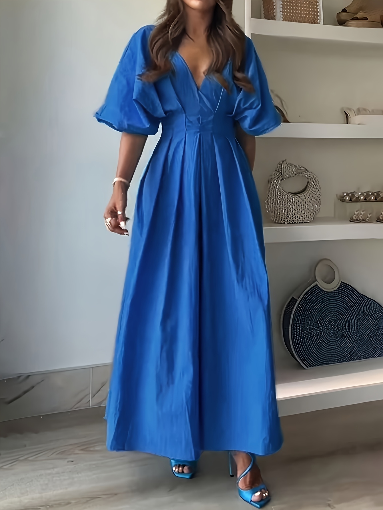 strapless open back dress Pleated Batwing Dress – Eclectic Vibist main image 1