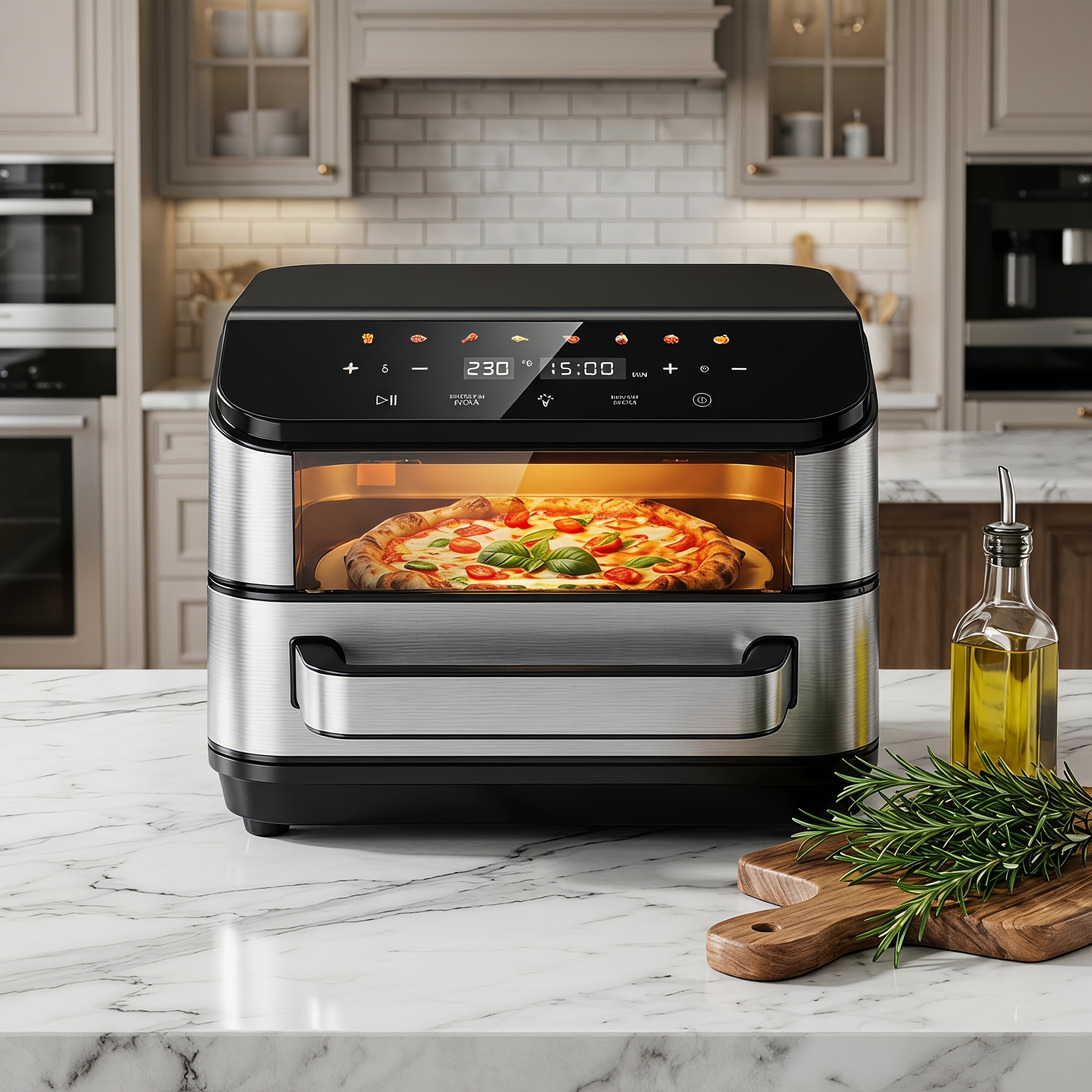 TEMU Pizza Oven, , Fries, Roast Meat, Chicken Wings, Pastries, Dry Pot, Seafood, Multi-functional Electric Oven, 10-inch, Oil-free And Healthy