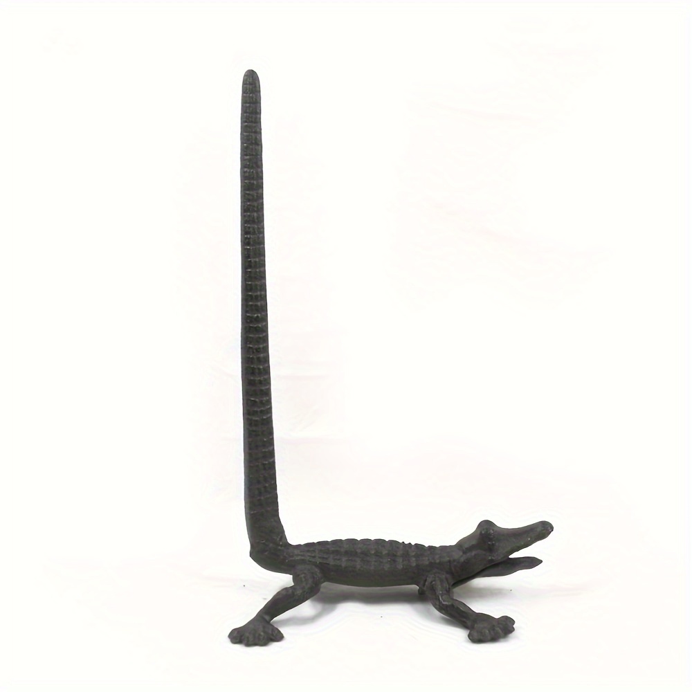 1pc cast iron crocodile ornament tissue holder hemp rope and other   rack Product details 3