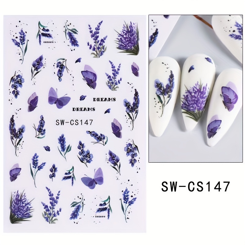 New Nail Stickers Retro Tulip Waterproof Adhesive Nail Stickers