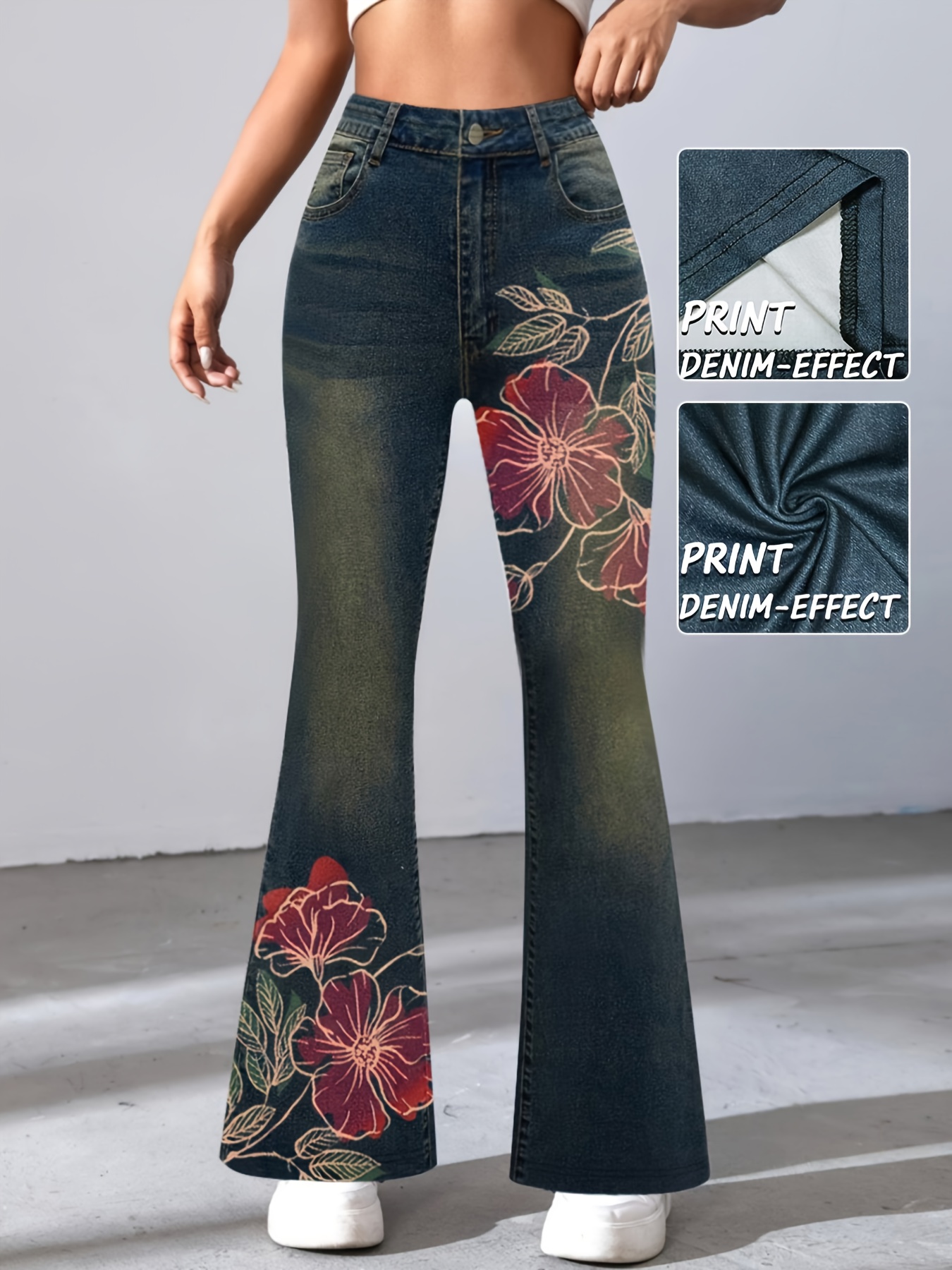 mexican bell bottom jeans sold on Temu United States
