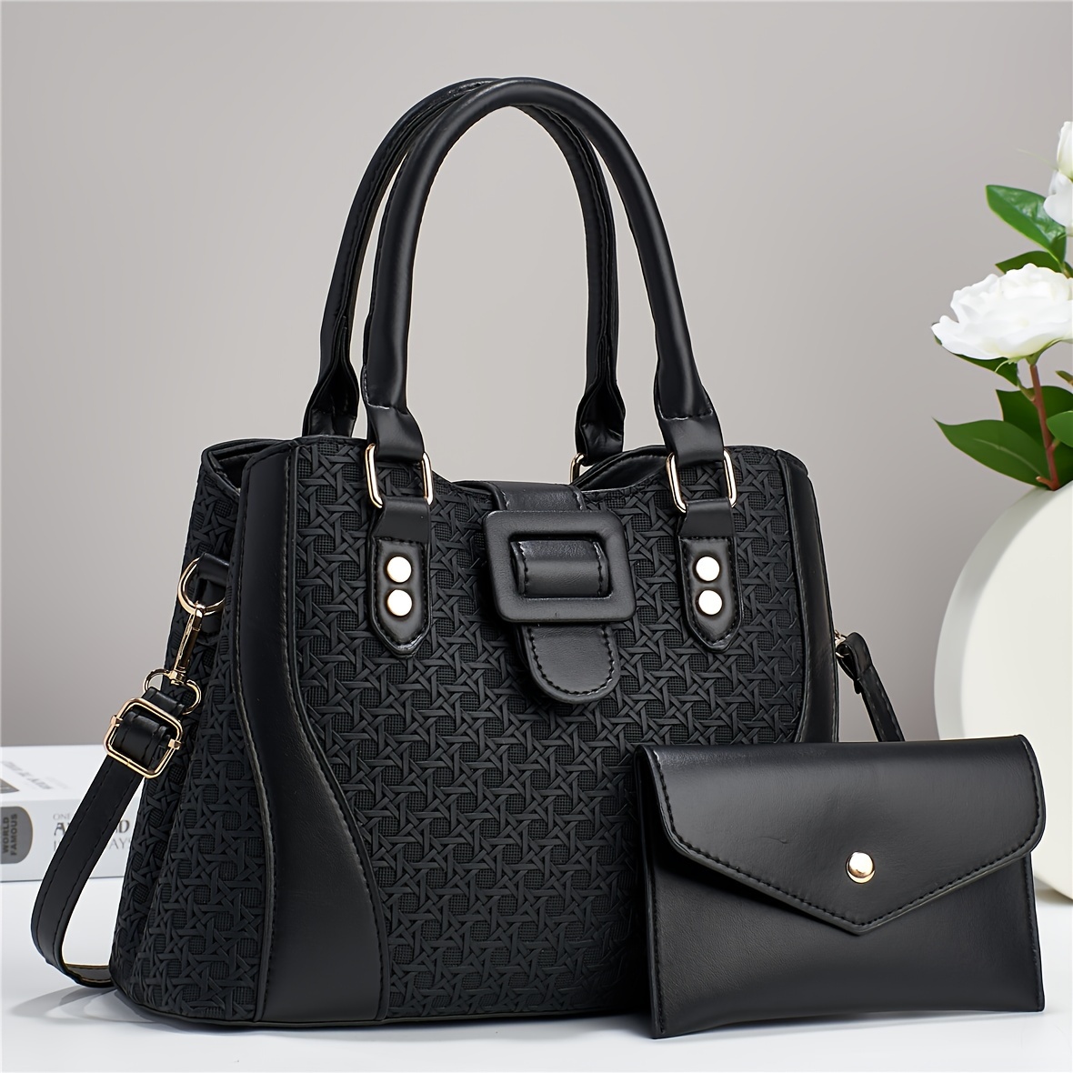 2 Piece Set Fashion Bag - deals BLACK