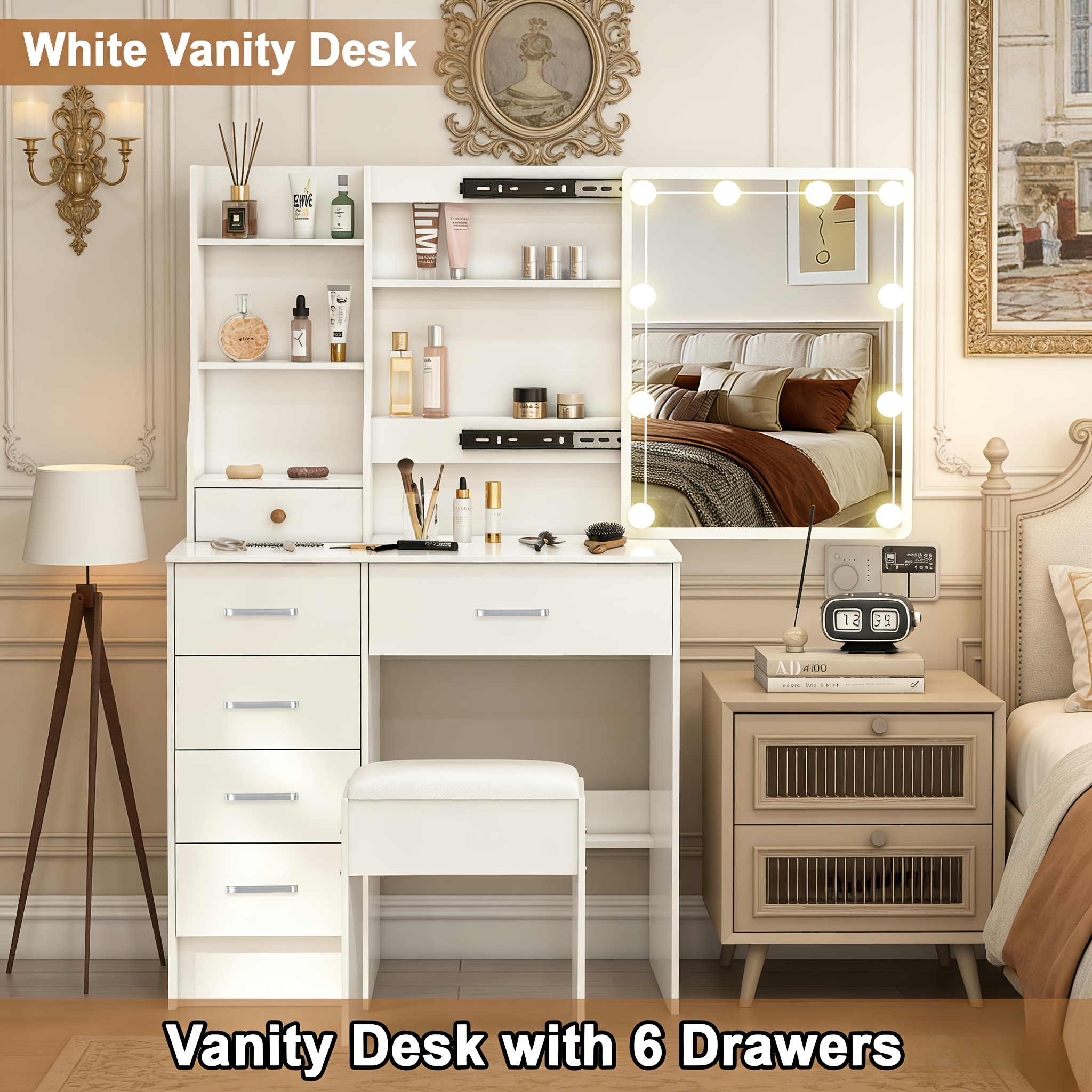 Neu Dressing Table With Mirror And Stool Lighting Drawer Dressing Table 10 Led