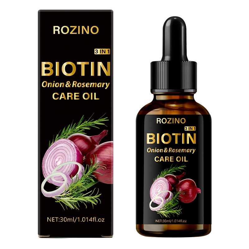 Image of 30ml Biotin Rosemary Onion 3-in-1 Hair Care Essential Oil, Gentle Deep Maintenance, Enjoy, Wake Up Hair Vitality, Strengthen Hair, Let