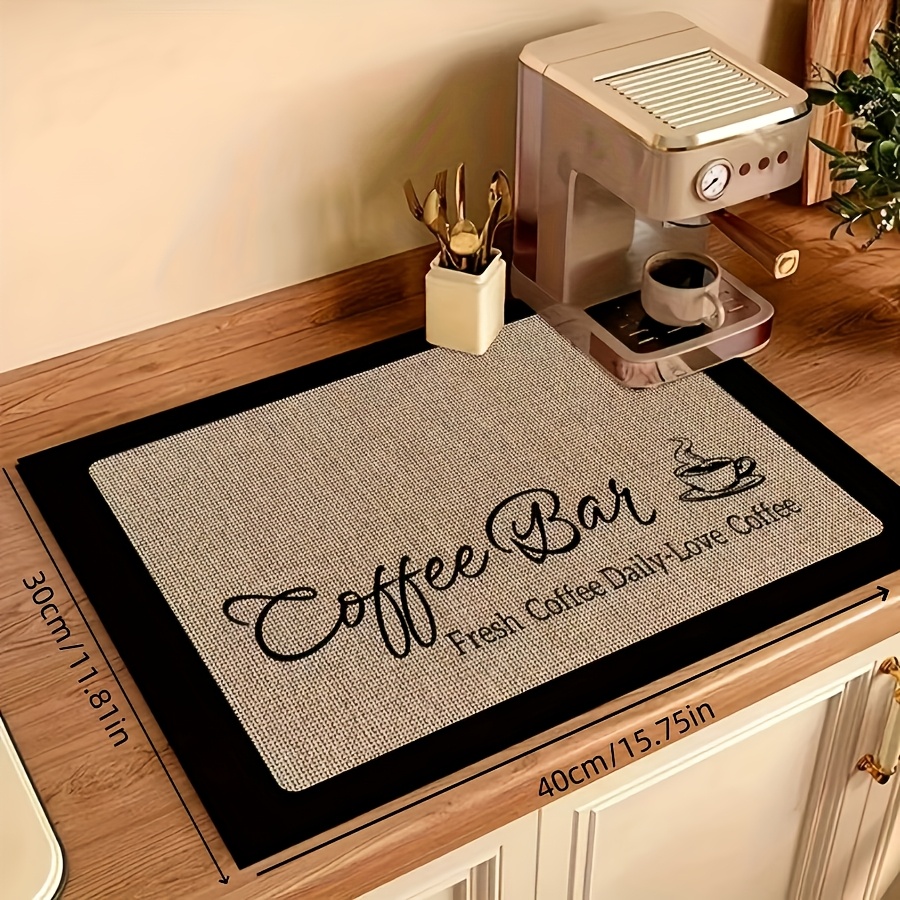 TEMU Tappetino grande da 1 pz in diatomite per bar - Asciugatura rapida, antiscivolo, resistente al calore, per macchine da caff癡, bagno , design con