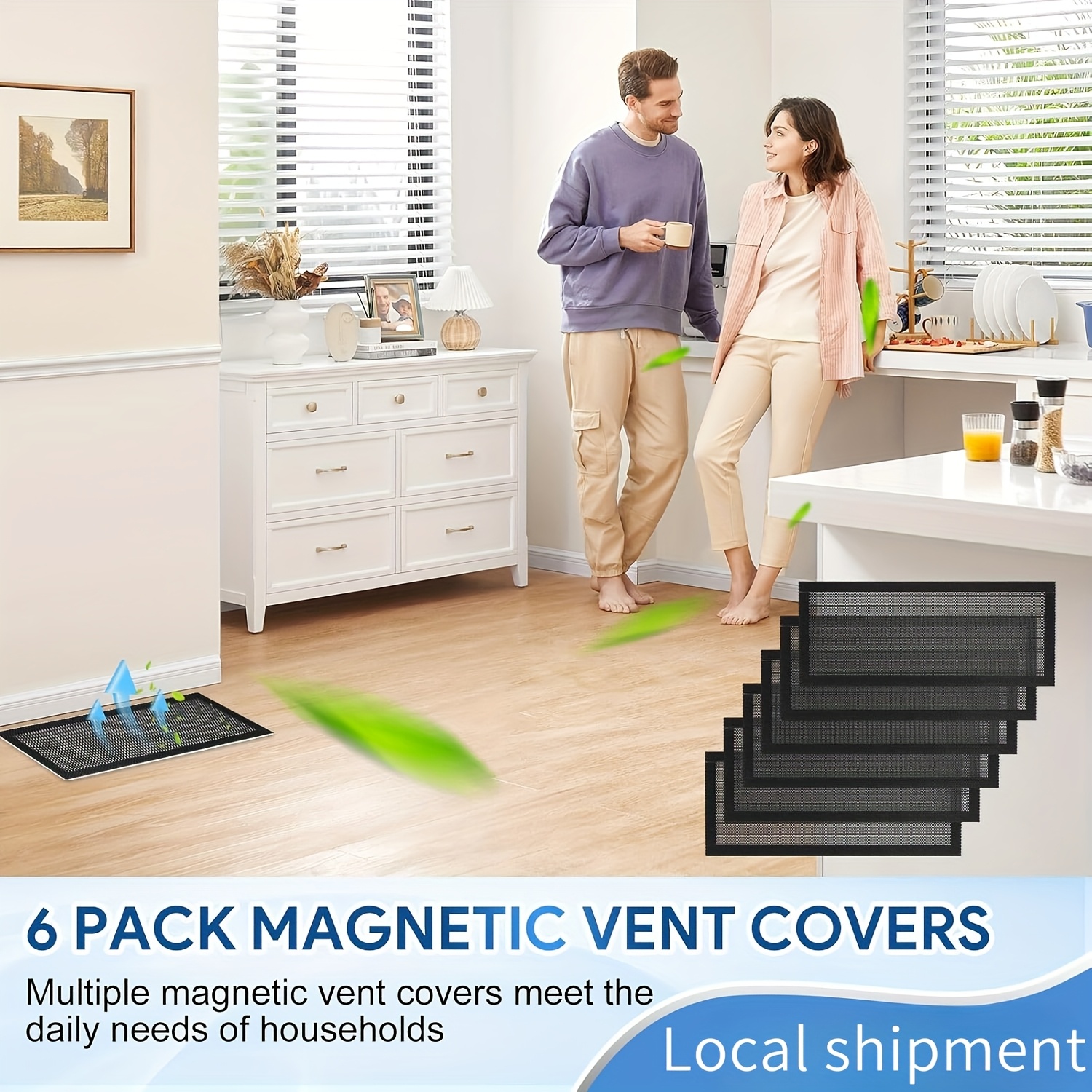 TEMU Ensemble de 6 caches de ventilation magnétiques conçus pour les ventilations de sol standard résidentielles mesurant 4" X 10". Convient pour une