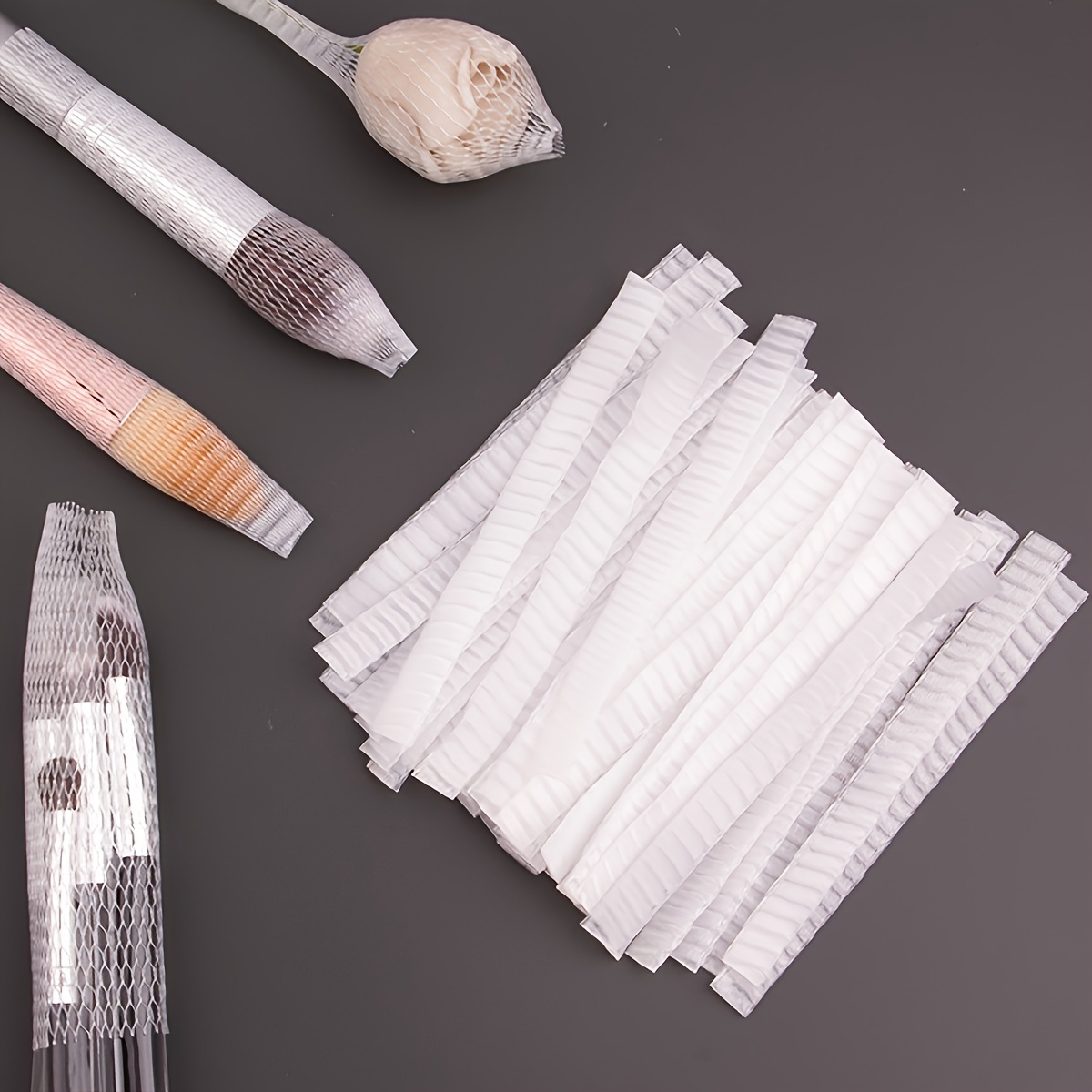 

10pcs/20pcs Mesh Makeup Brush Protectors - Anti-split Guards, Unscented Bouquet Sleeve Set