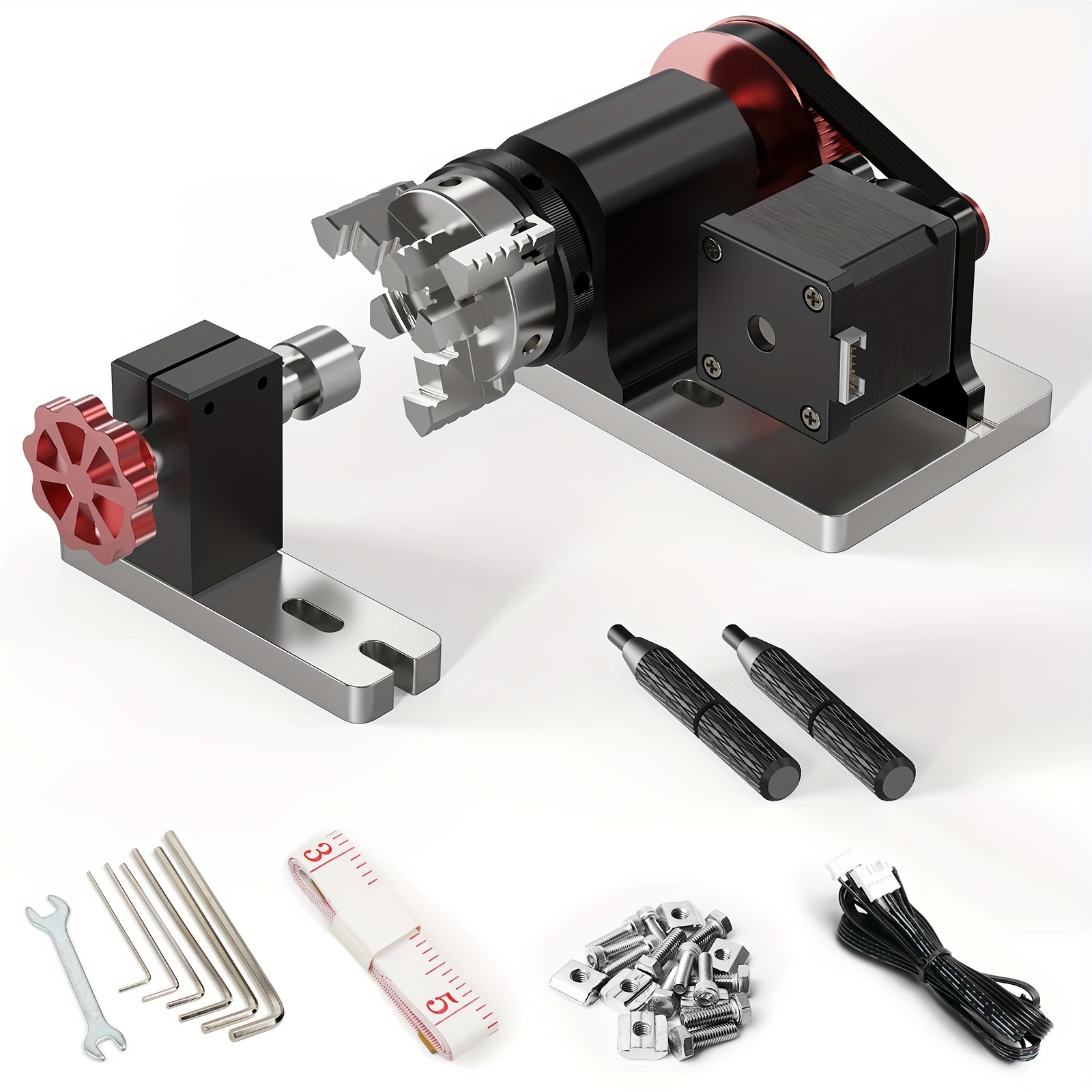 

Cnc Rotary Axis 4th Axis, Belt Reduction : 4:1 Chuck Diameter 4mm-60mm Rotary Axis To Auxiliary Engraving, Suitable For Ttc450 And Most Cnc Milling Machineengraved Cylindrical Products