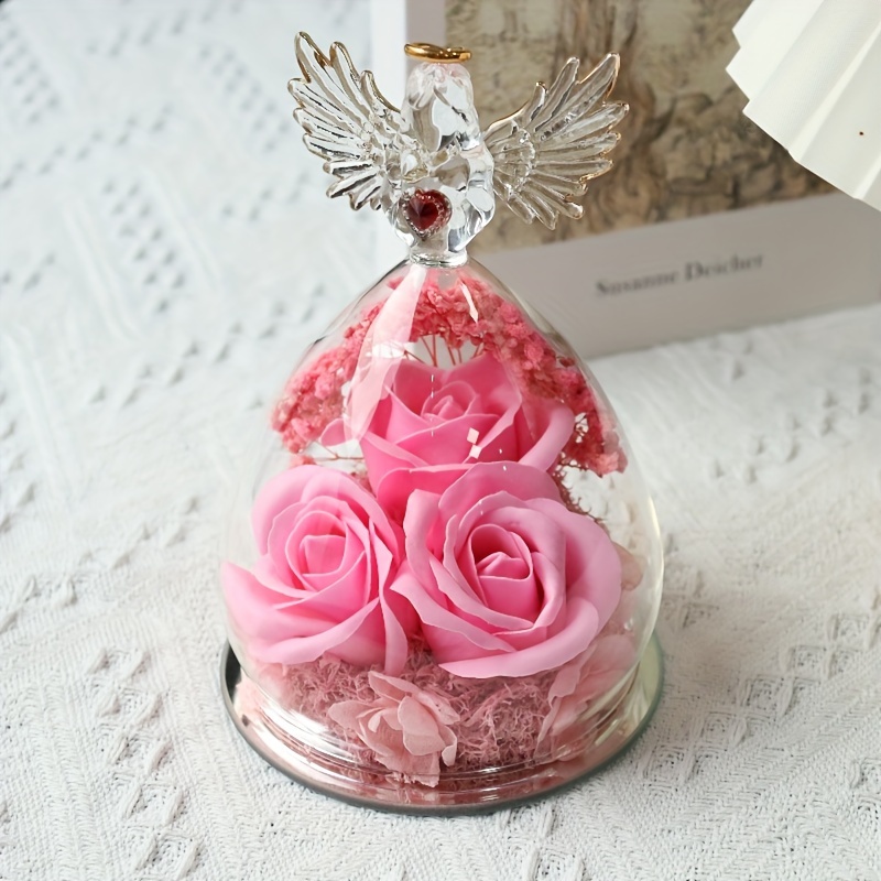 Romantic Angel Glass-Enclosed Rose