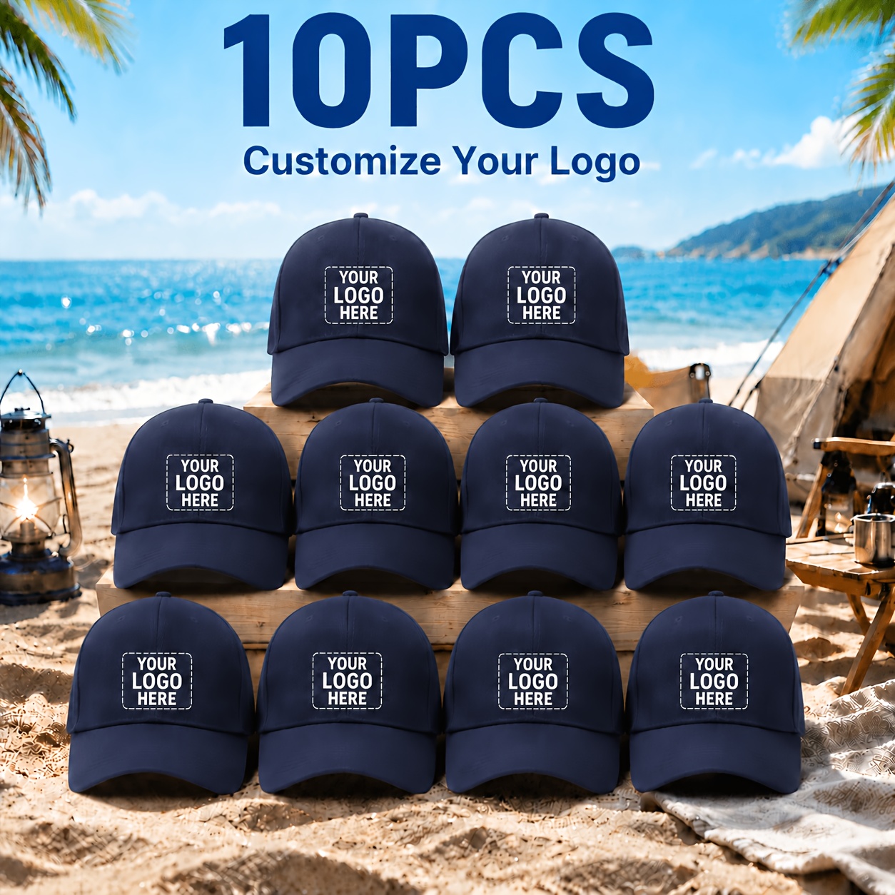 10pcs Custom Printed Adjustable Baseball Caps for Personalization