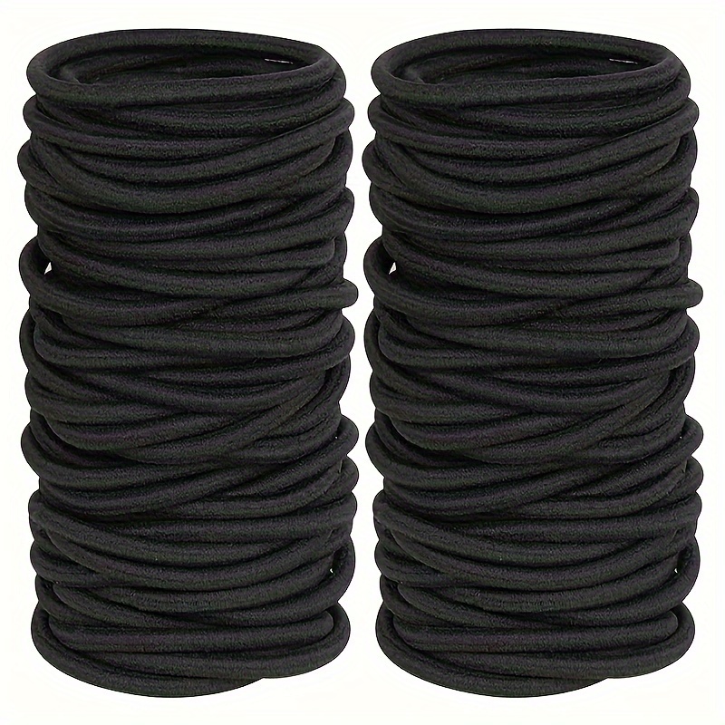 

50/30/20pcs de bandes élastiques noires pour les cheveux des filles, élastiques à cheveux, attaches à queue de cheval, scrunchies, accessoires de cheveux pour filles, glissement