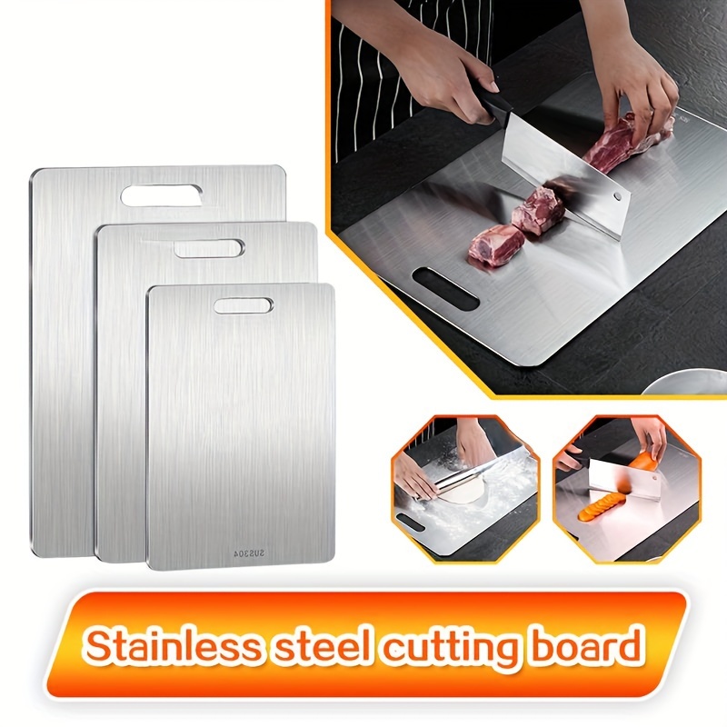 premium   steel double sided cutting board thick   kitchen   for food prep dough kneading details 0