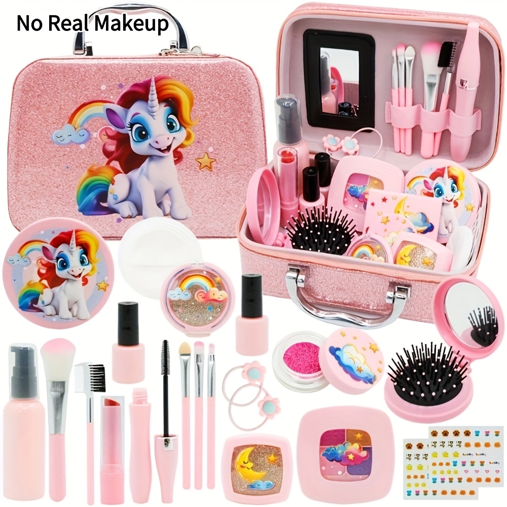 princess pretend makeup set girls toy cosmetic kit with lipstick eyeshadow nail stickers non toxic dress up gift   3 christmas birthday present cannot be   0