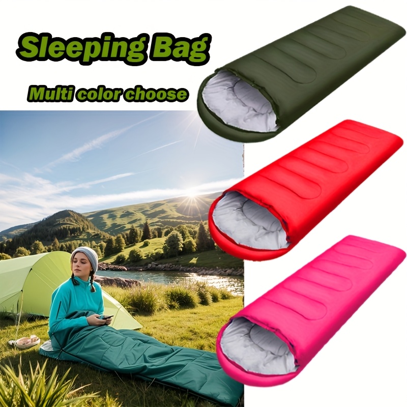 Ultralight Outdoor Warm Sleeping Bag - Compact Design for Camping, Hiking & Winter Adventures | Includes Travel Tote & Inflatable Pillow - Perfect Gift for Backpackers (Green, Red, Pink) - Christmas, Thanksgiving, New Year Deal, Camping Gear, Adventure Travel, Padded Comfort, Durable Polyester