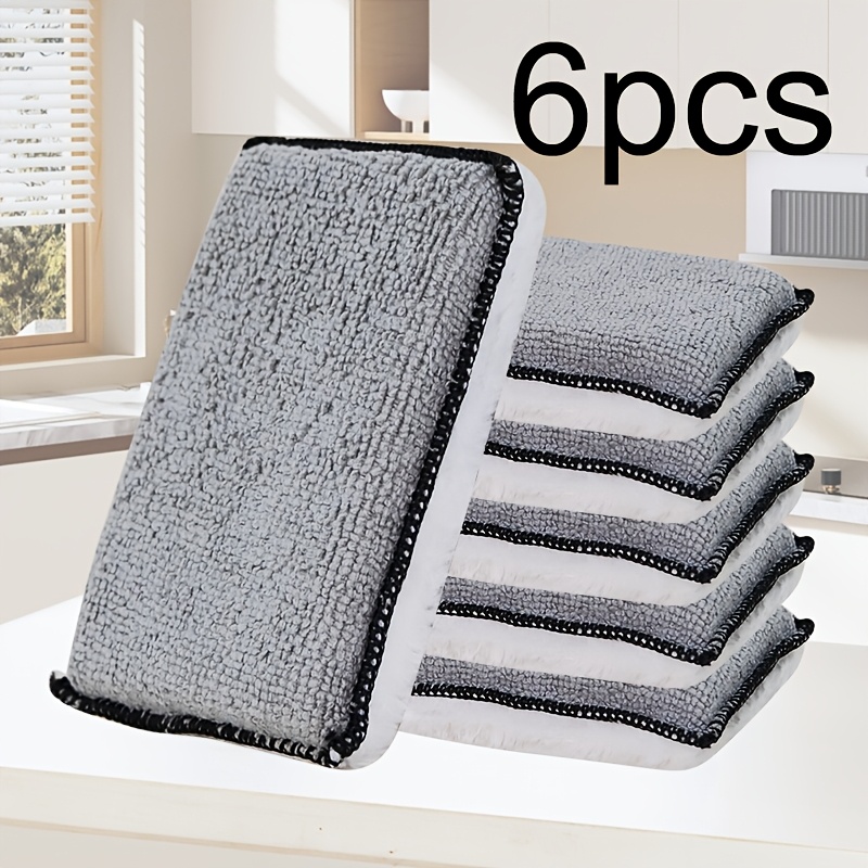 Image of 2/4/6pcs Microfiber Sponges For Car Interior Detailing, Car Wash Sponges, Interior Scrubbing Sponges, Car Cleaning Sponges For Stains, Dual-sided Sponges For Cleaning Upholstery