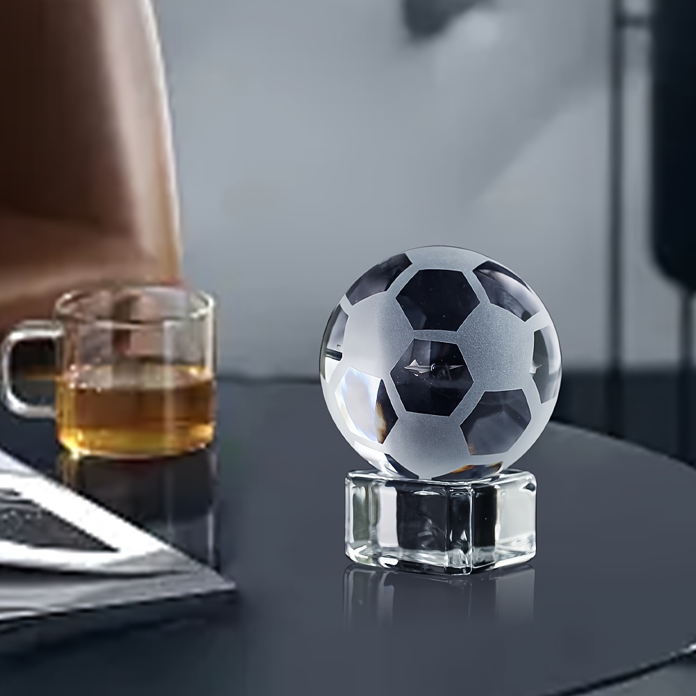 

40mm Transparent Crystal Glass Football Statue Paperweight Sports Style Crystal Souvenir Desktop Decoration Home Decoration