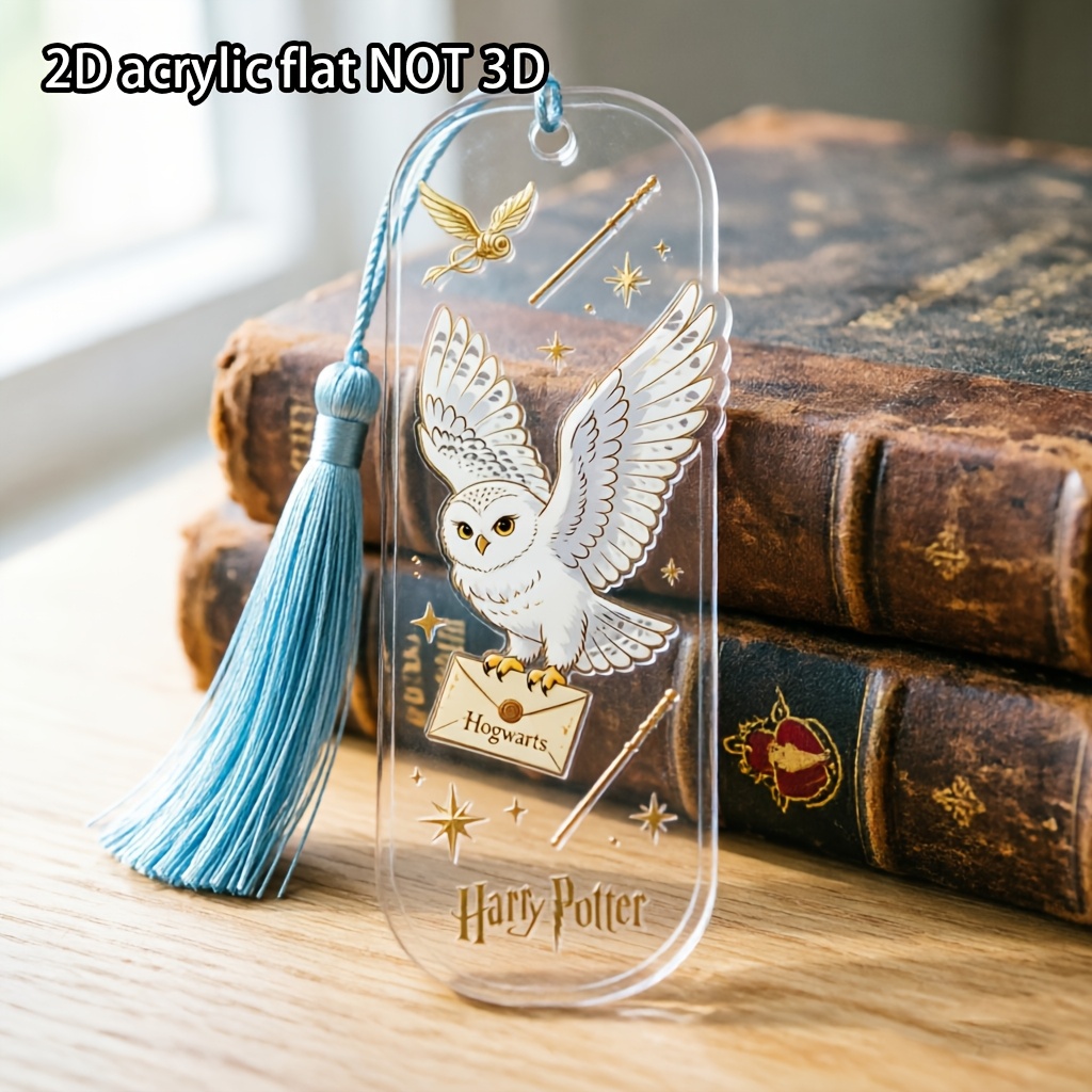 Wb, 1pc Harry Potter Hedwig Acrylic Bookmark, High-definition Printing And Premium Acrylic Material, Featuring Delicate Patterns And , Combining Decorative And Practical Functions