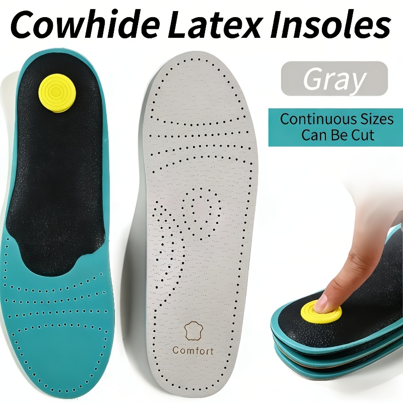 TEMU Business Leather Shoes Special Cowhide Insole Arch Support Breathable Sweat-absorbent Genuine Leather Insole Men's Commuter Shock Absorption