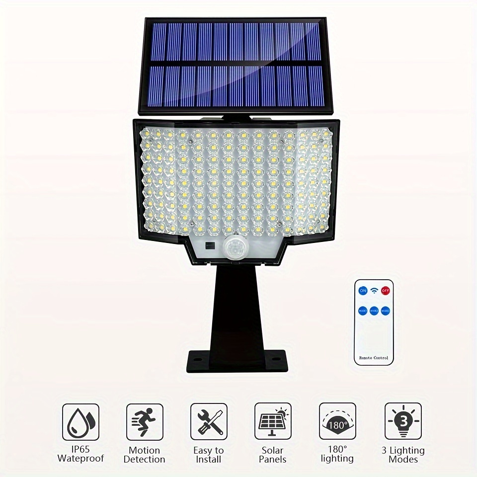 Foco Solar De Calle 1500lm IP67 LED Lampara Alumbrada Para