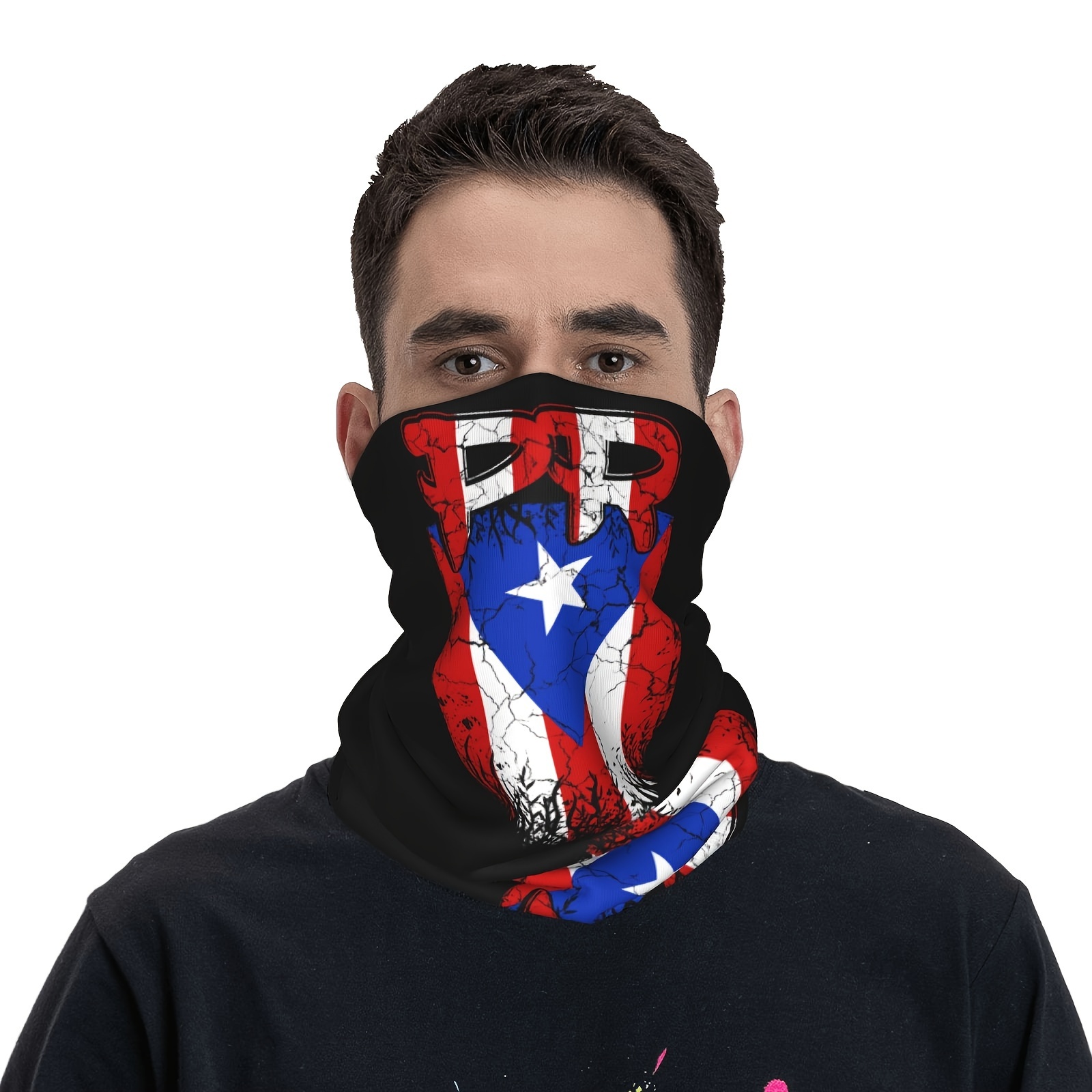 

Puerto Rican Flag Neck Gaiter - 360° Seamless Cutting, Non-locking Edge Process, Breathable, Knit Fabric, Perfect For Festive Occasions