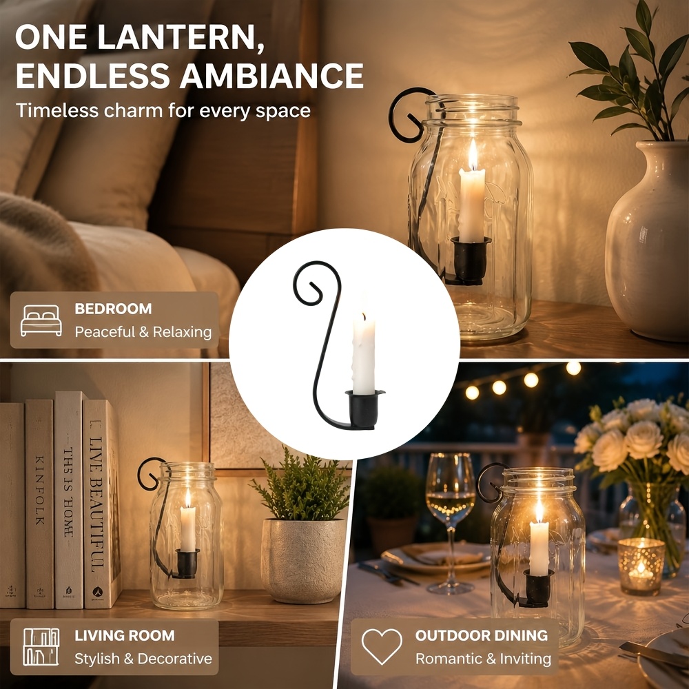 TEMU Vintage in Vetro a Barattolo (Decorazioni per la Casa, Design Industriale Vintage, Porta Candele Festivo)