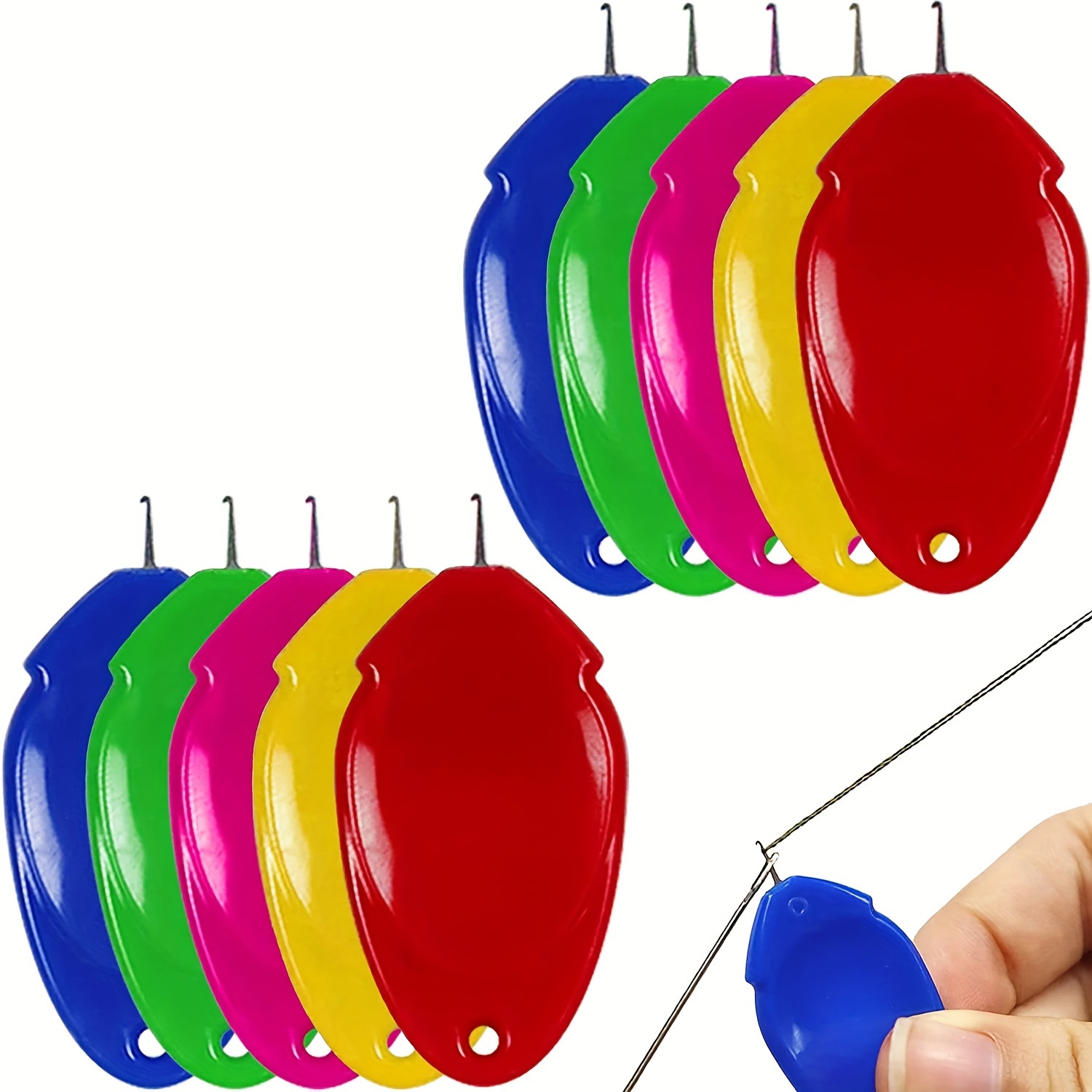 

6pcs Colorful Oval Shaped Needle Threaders, Diy Needle Threader Sewing Tool For Sewing Crafting, Knitting Craft, Quilting