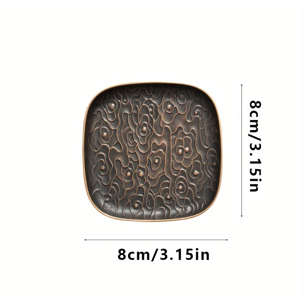 Image of 1 Exquisite Chinese Vintage Style Decorative Metal Commemorative Plate Used As A Candlestick Coaster Jewelry Tray, As A Home Desktop Decoration Office Boutique Ornament