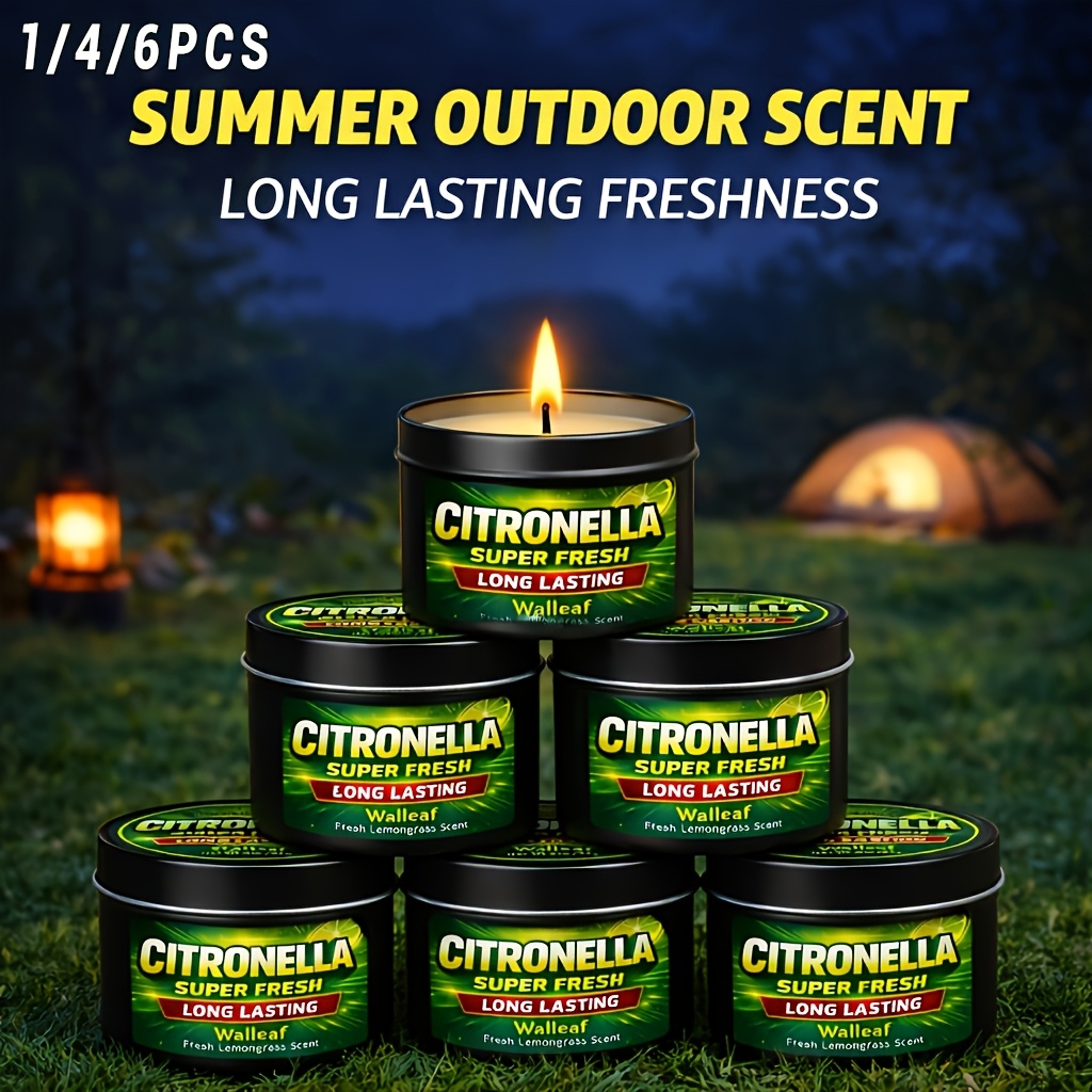 1 4 6pcs outdoor citronella   scented candle long     garden patio balcony deck camping candle   outdoor fragrance candle gift for   housewarming evening use