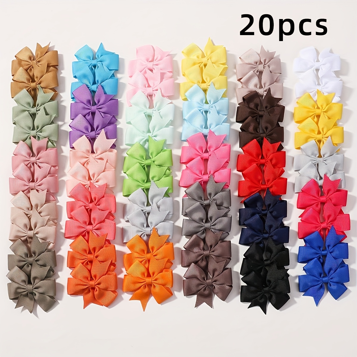 20 pack   hair clips bohemian bow kandi colors multicolor cute bright hair accessories suitable for   everyday hairstyles