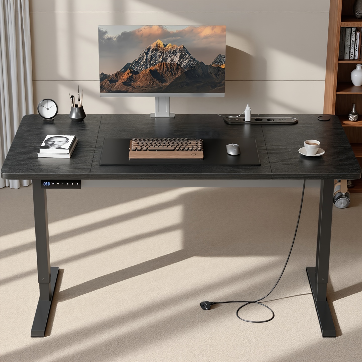 Escritorio Eléctrico Ajustable en Altura, Disponible en Tamaños de 100, 120 y 140 Cm, c...
