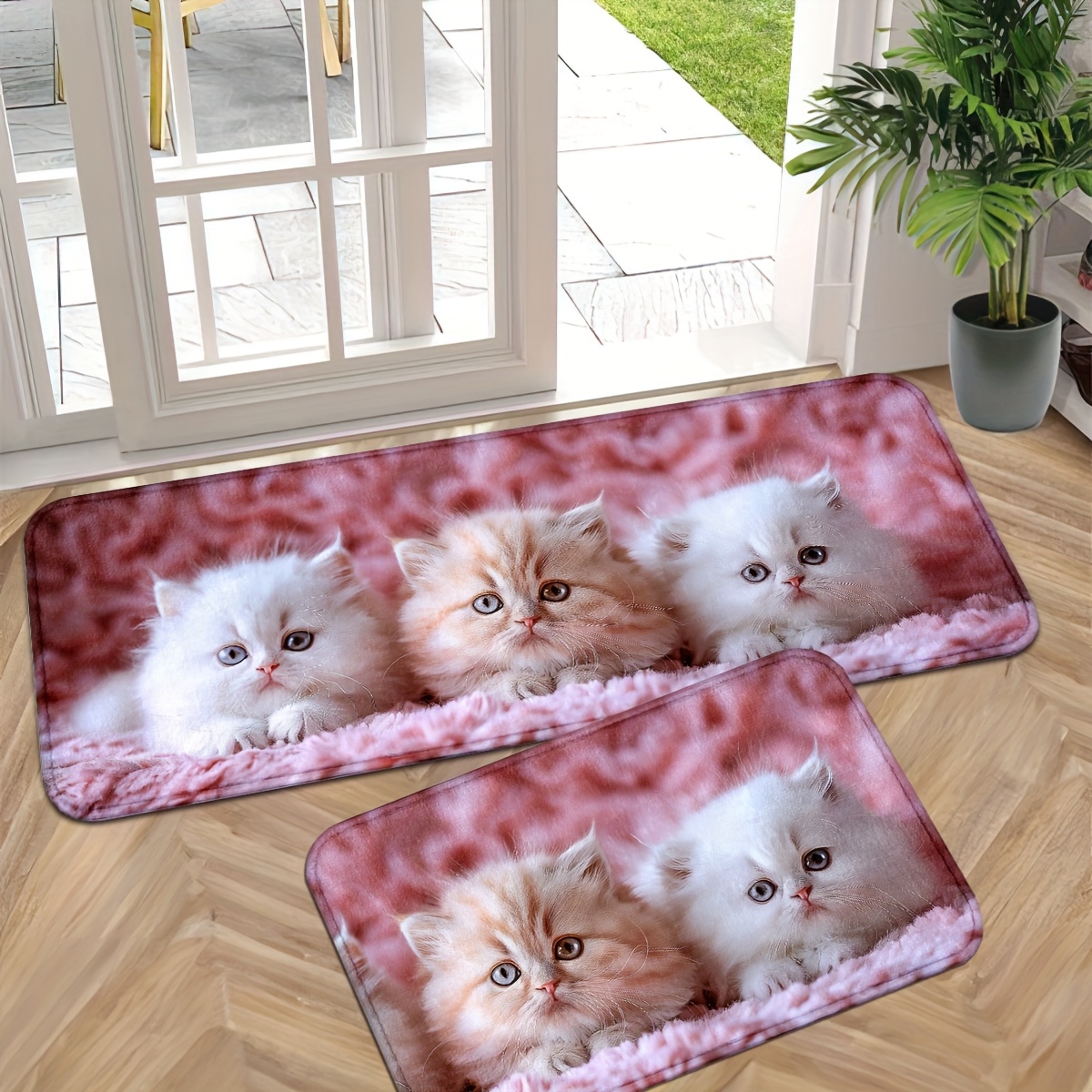 

Adorable Door Mat Set - Non-slip, Washable Entrance Rugs For Kitchen & Bathroom - Christmas Decor