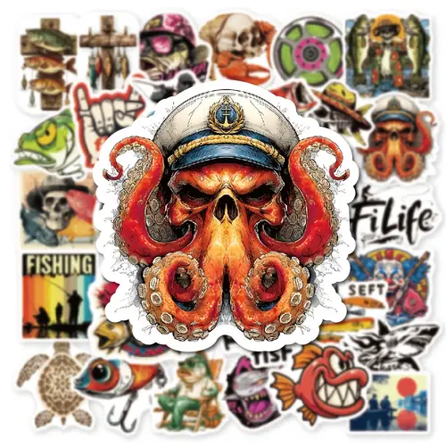 Worksheet Sticker Shape fishing stickers sold on Temu Australia