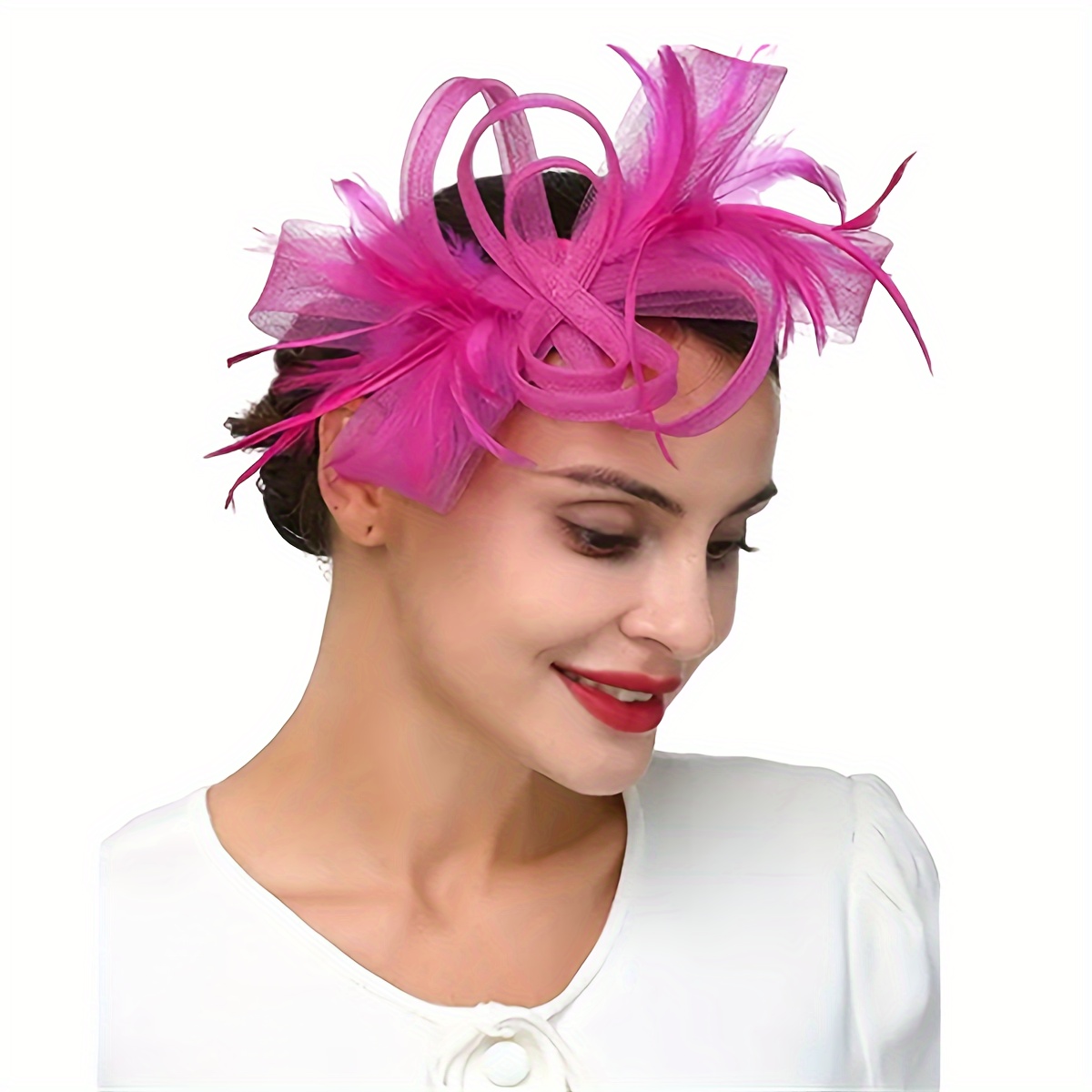 Fascinator Hat Flower Mesh Ribbons Kentucky Derby Hat Temu