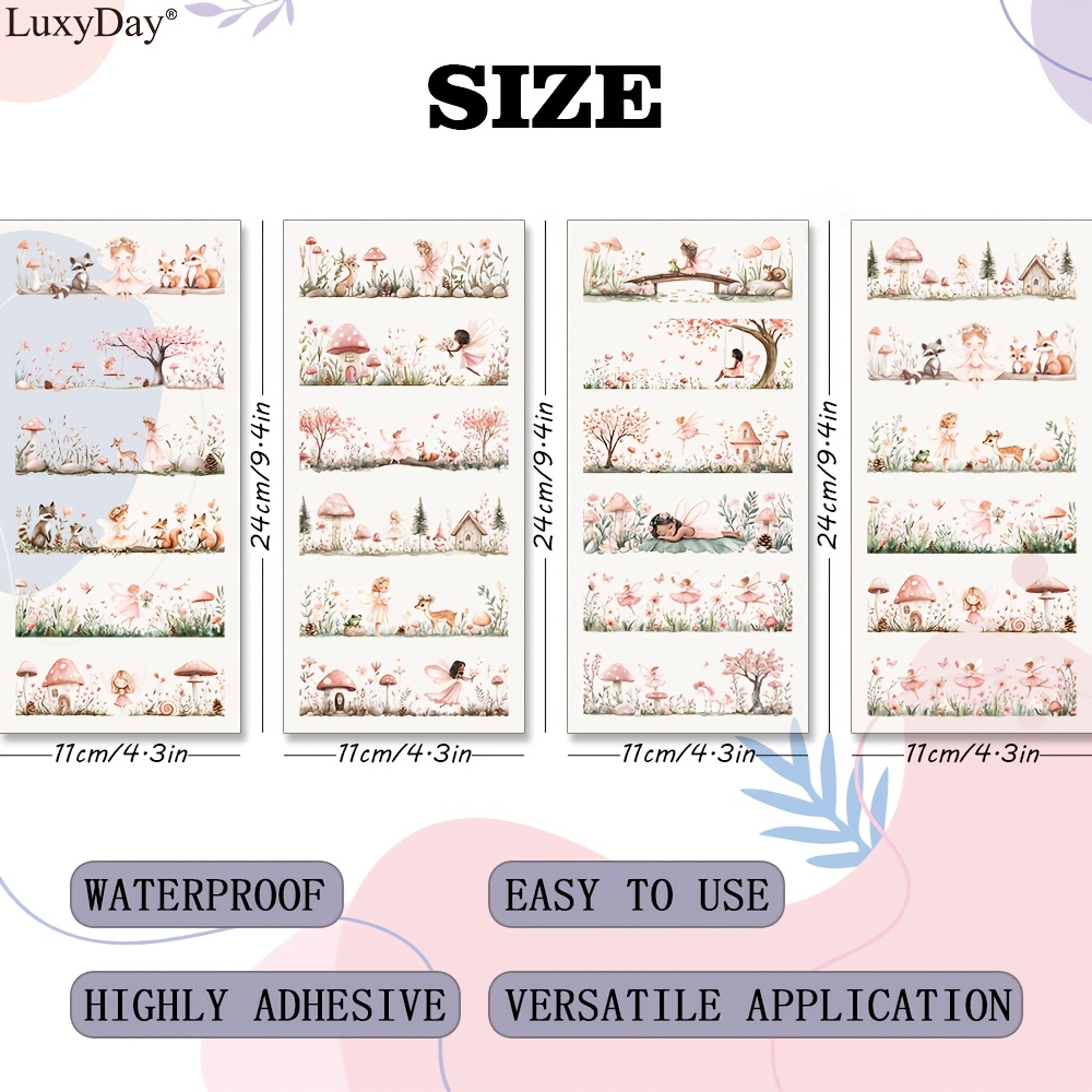 E-shop -24 Aquarell Feengarten UV DTF Transfer - Basteln für Tumbler, Laptops, Wasserflaschen und mehr - Farbenfrohes Vinylmaterial, selbstklebendes