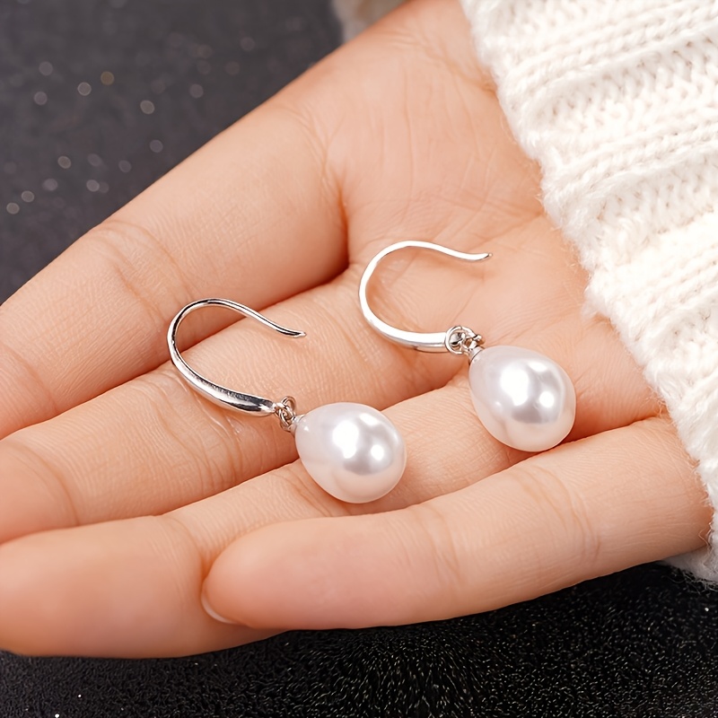 TEMU Elegantes aretes colgantes de , adecuados para de novia, banquetes de y uso diario, son una pieza de joyería de moda