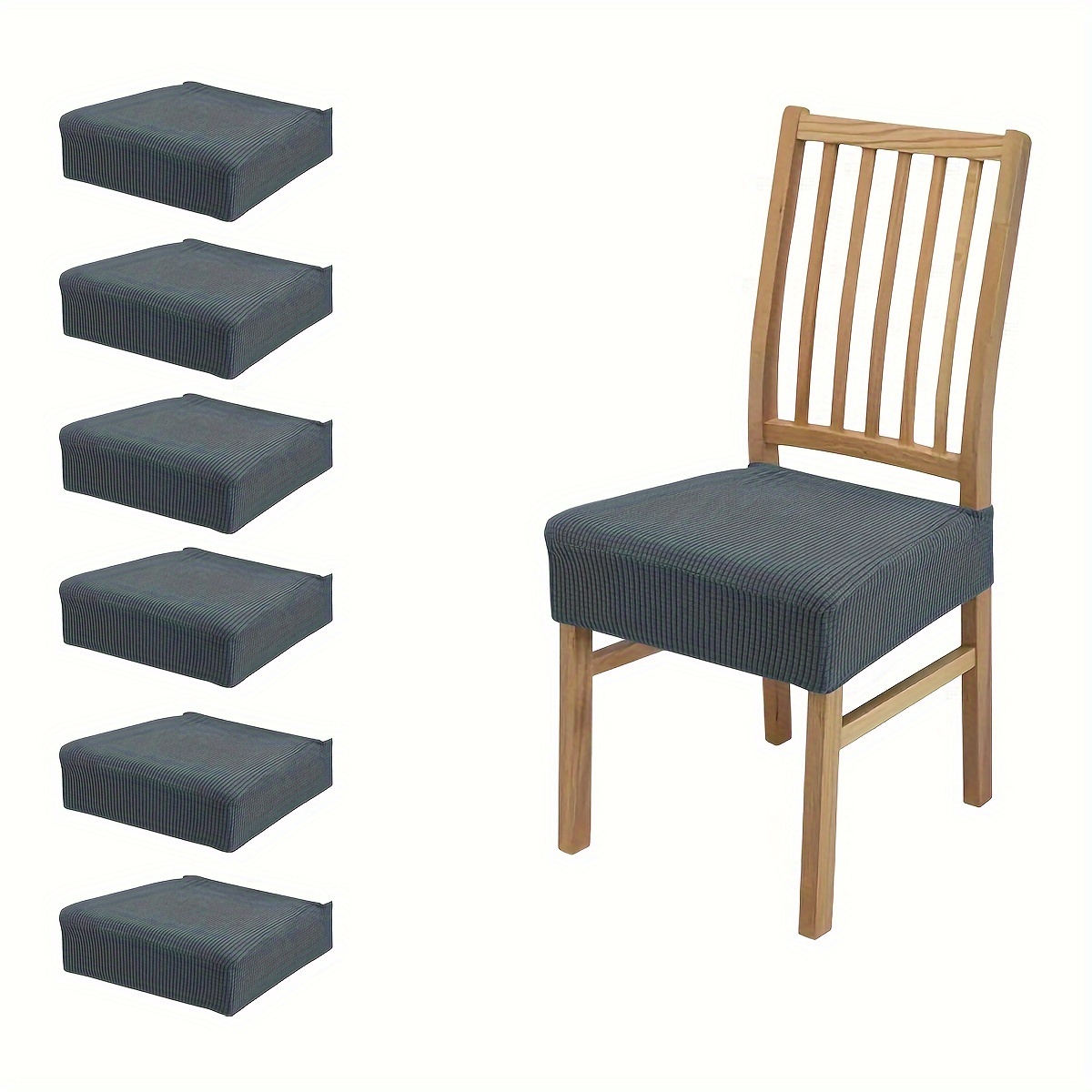TEMU 4/6 pièces - Housses de chaise compatibles avec la plupart des chaises - Fermeture élastique, tissu - Protège-meubles -taches et adaptés aux