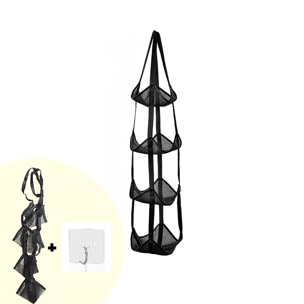 TEMU 1 panier de rangement pliable pour ballon de basket 4/3 couches, panier de rangement pour ballon de basket à domicile, sac suspendu de rangement
