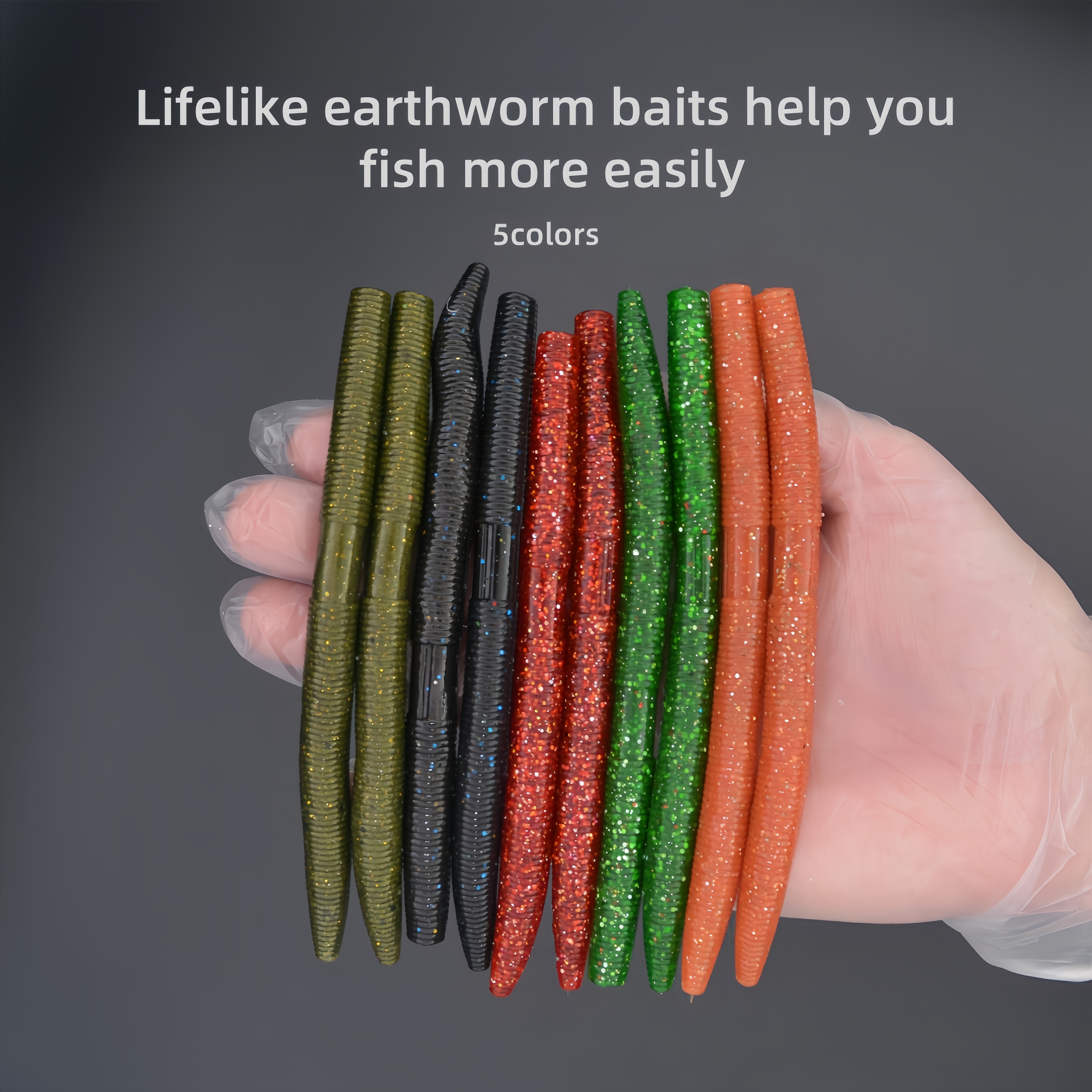 

8pcs/set Senko Bait, Bionic Soft Lure, Artificial Earthworm, Fishing Tackle For Bass Carp