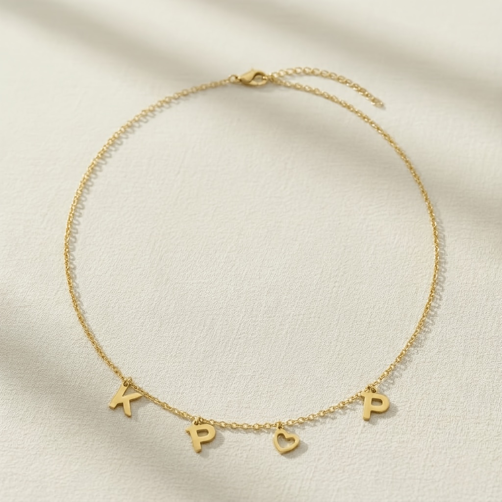 TEMU K- Steel Necklace, 18k Golden Plated Chain, Fashionable And Versatile Must-have High-end Fashion Accessory For Women, Suitable For , Exquisite