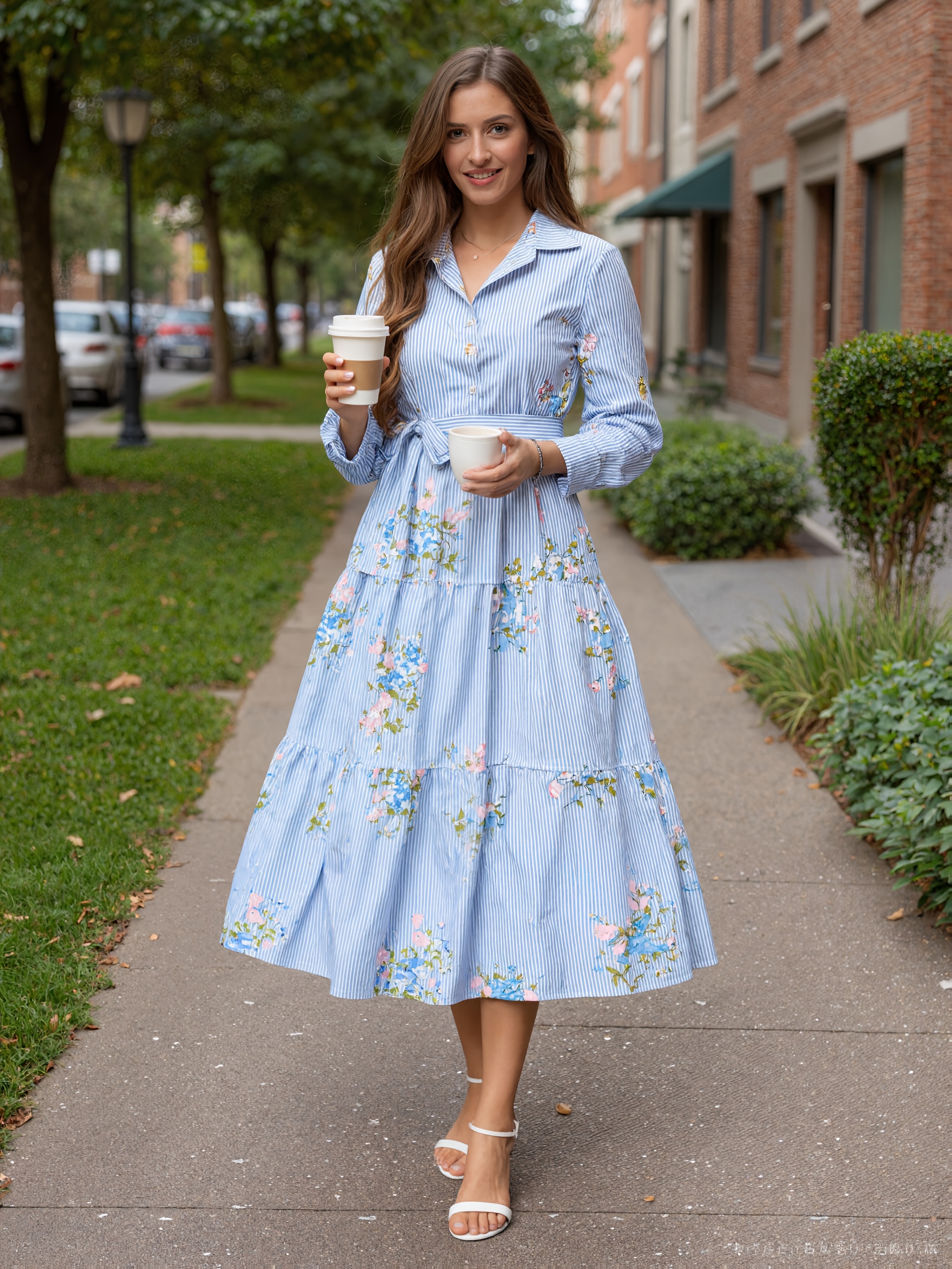 how to cut a shirt dress with collar womens striped long sleeve button midi Diane von Furstenberg Erica 3/4 Sleeve Size:CHILD 11 step by step collar cutting method