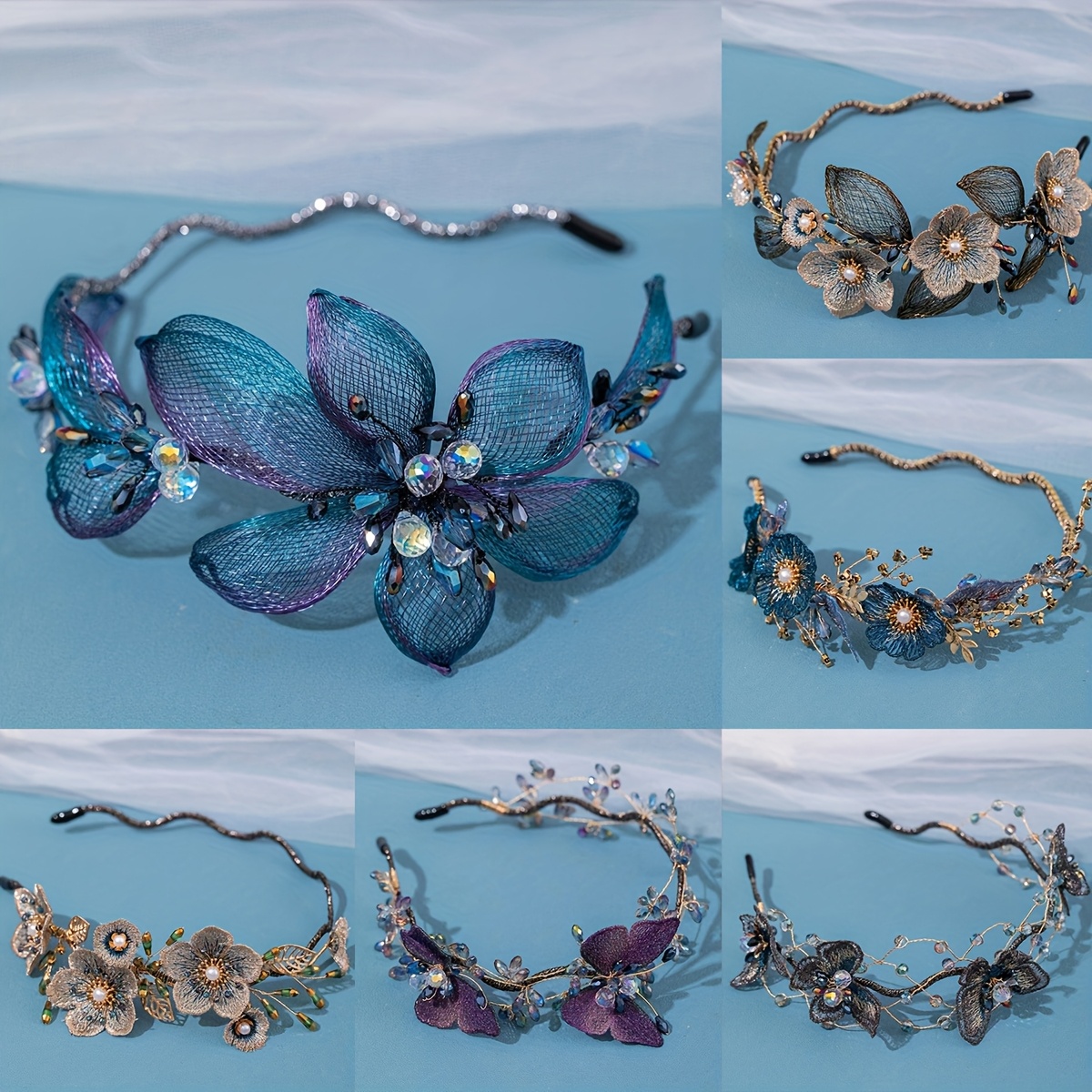 elegant floral branch hair band sparkling floral - Temu 