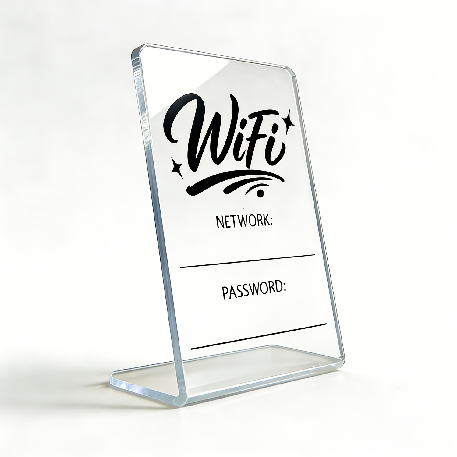 TEMU 1pc d'Affichage de Passe WiFi avec à Crayon & Affichage / de Passe - Panneau Réseau Fil en Acrylique Adapté pour Maison, Bureau, Café,