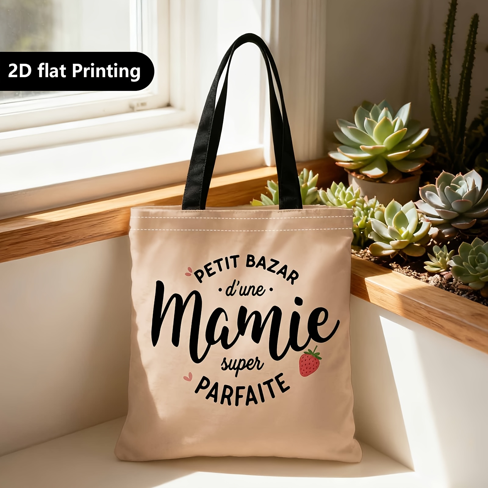 TEMU 1 pièce Sac fourre-tout, sac à bandoulière et sac à main à impression - avec motif Petit , Mamie et Super Parfaite2D, parfait pour les , les