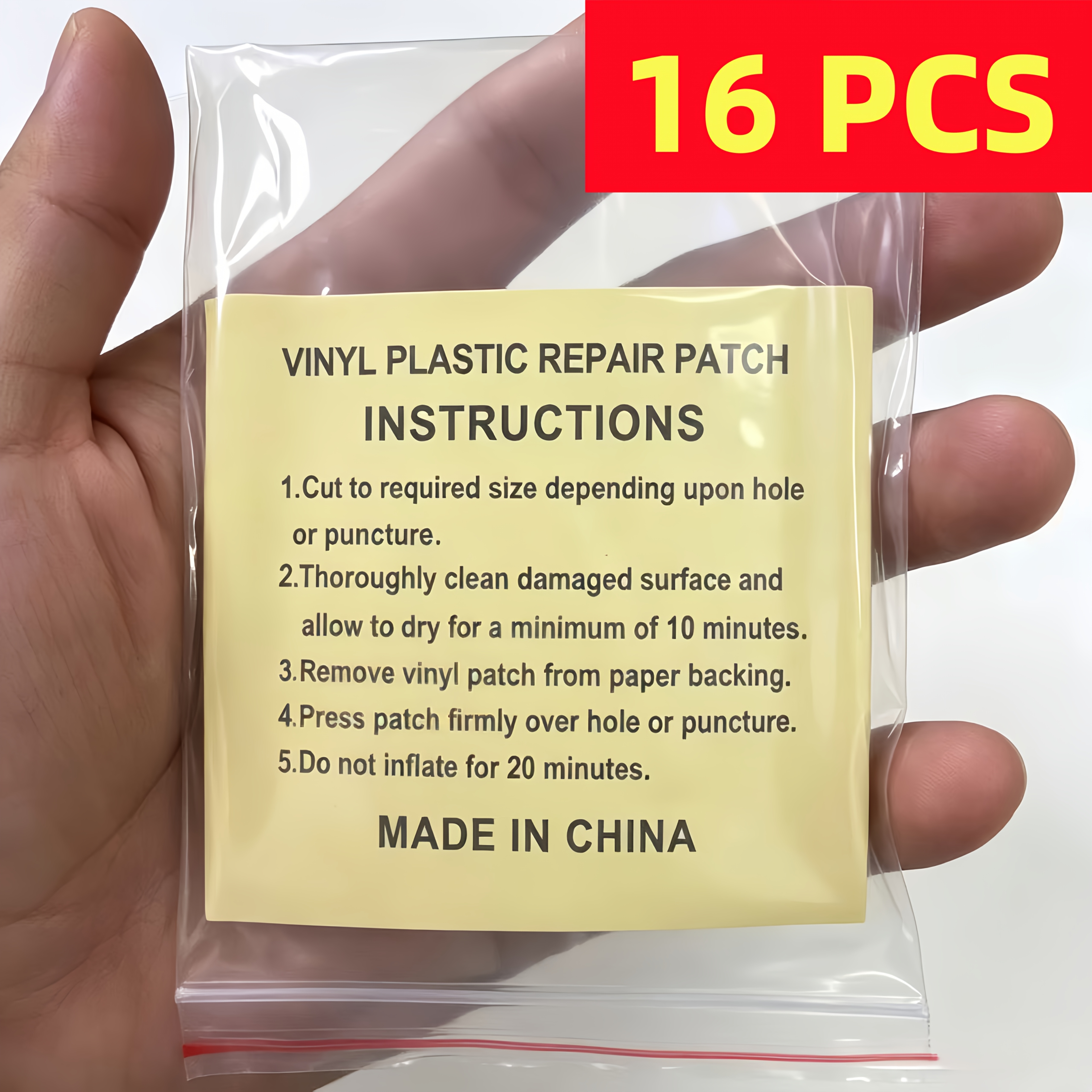 TEMU 16 toppe riparatrici, toppe grandi gonfiabili per prodotti (7 x 7 cm), adatte per gonfiabili da piscina, tende, materassini ad aria, coperture