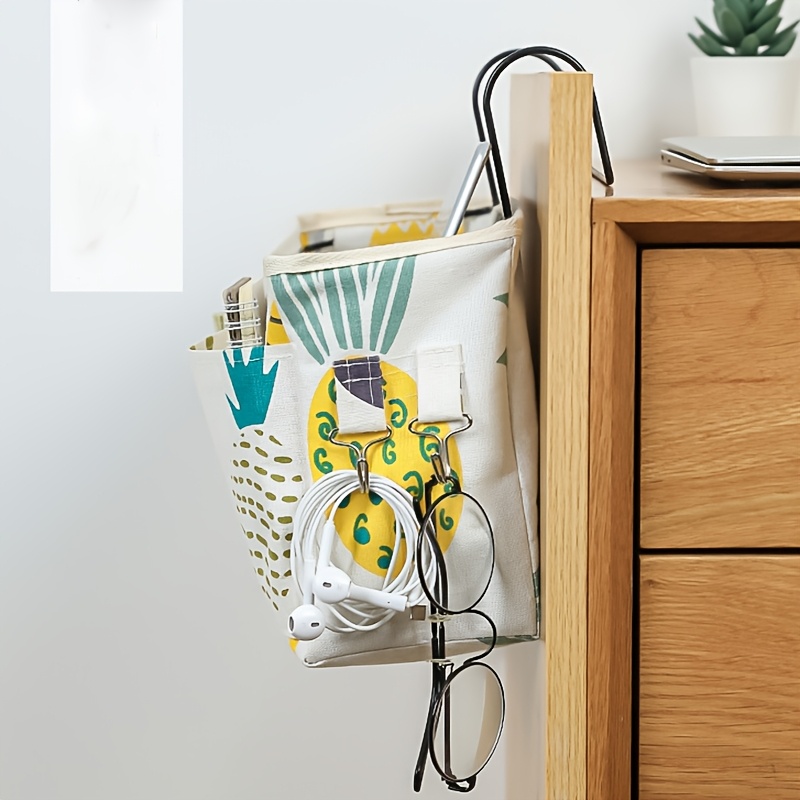 1pc multifunctional   storage artifact convenient hanging basket and storage hanging bag at the students bedside creative storage bag at the   bedside details 5